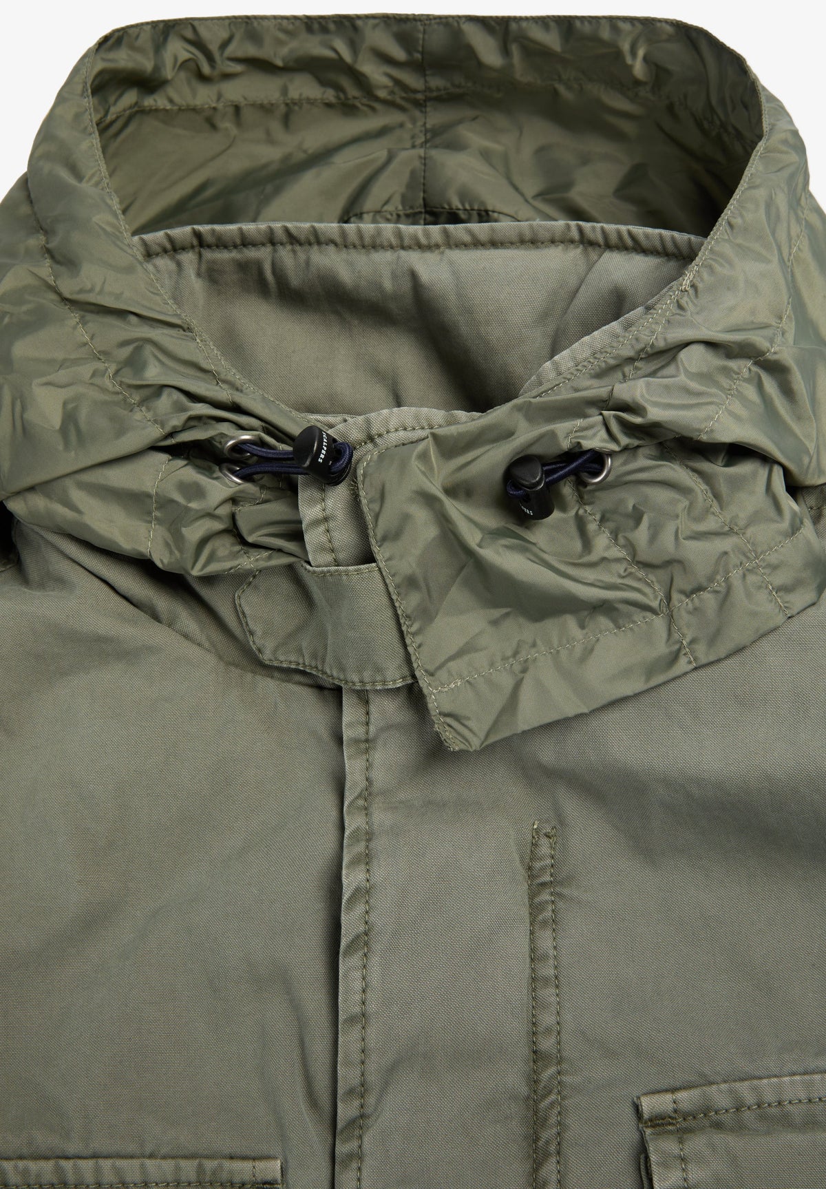 MILITARY JACKET WITH CONCEALED HOOD