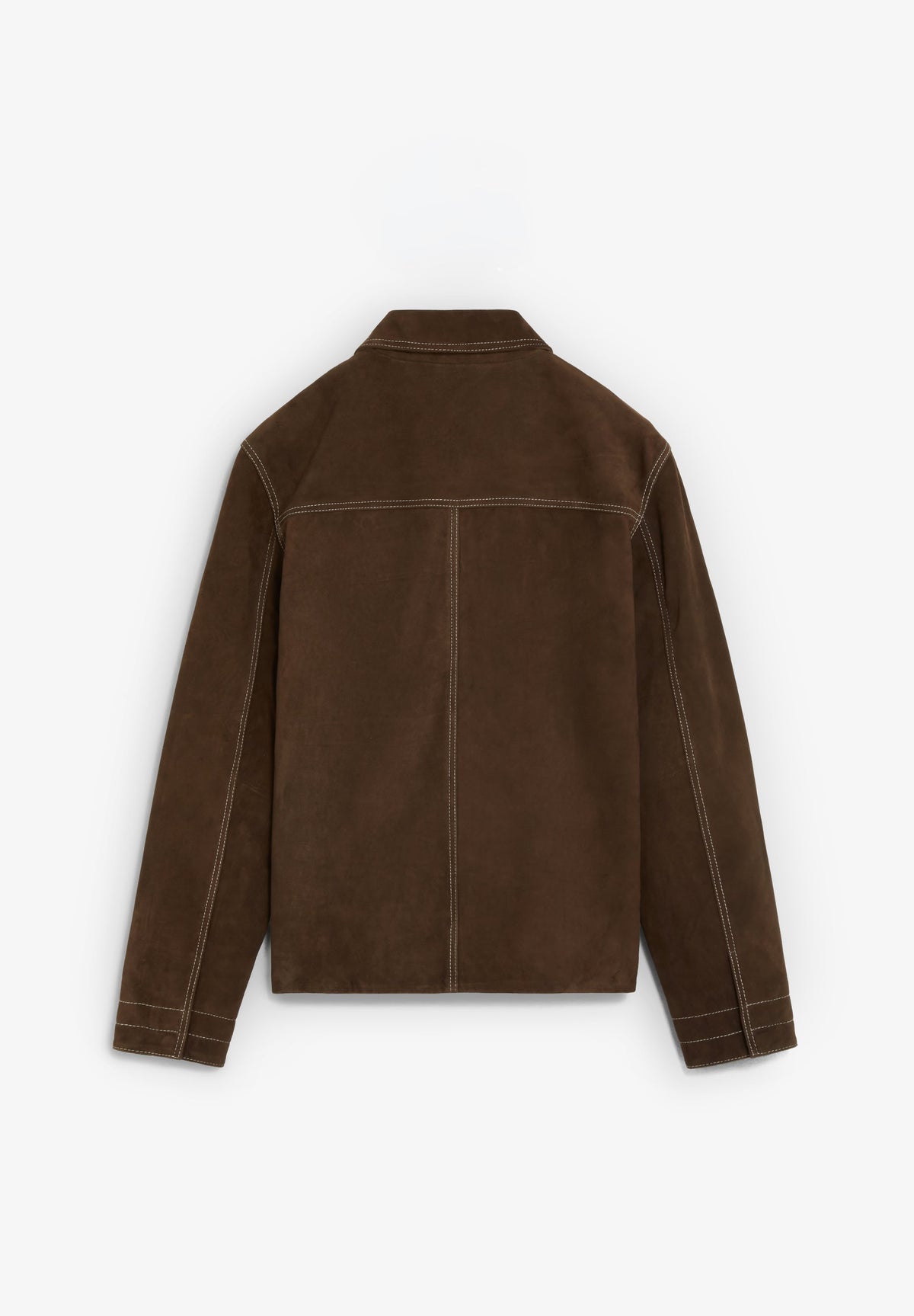 SUEDE JACKET WITH CONTRAST SEAMS
