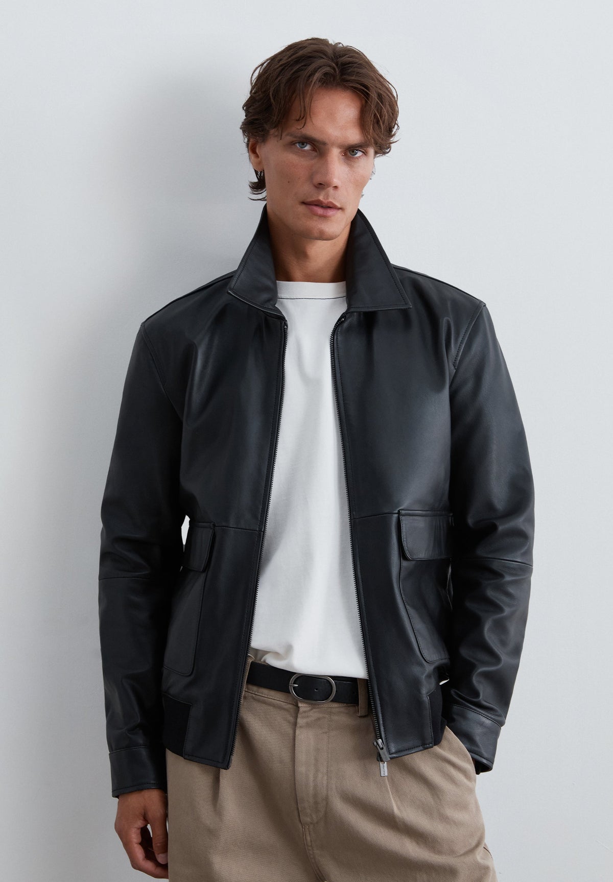 LEATHER JACKET WITH POCKETS