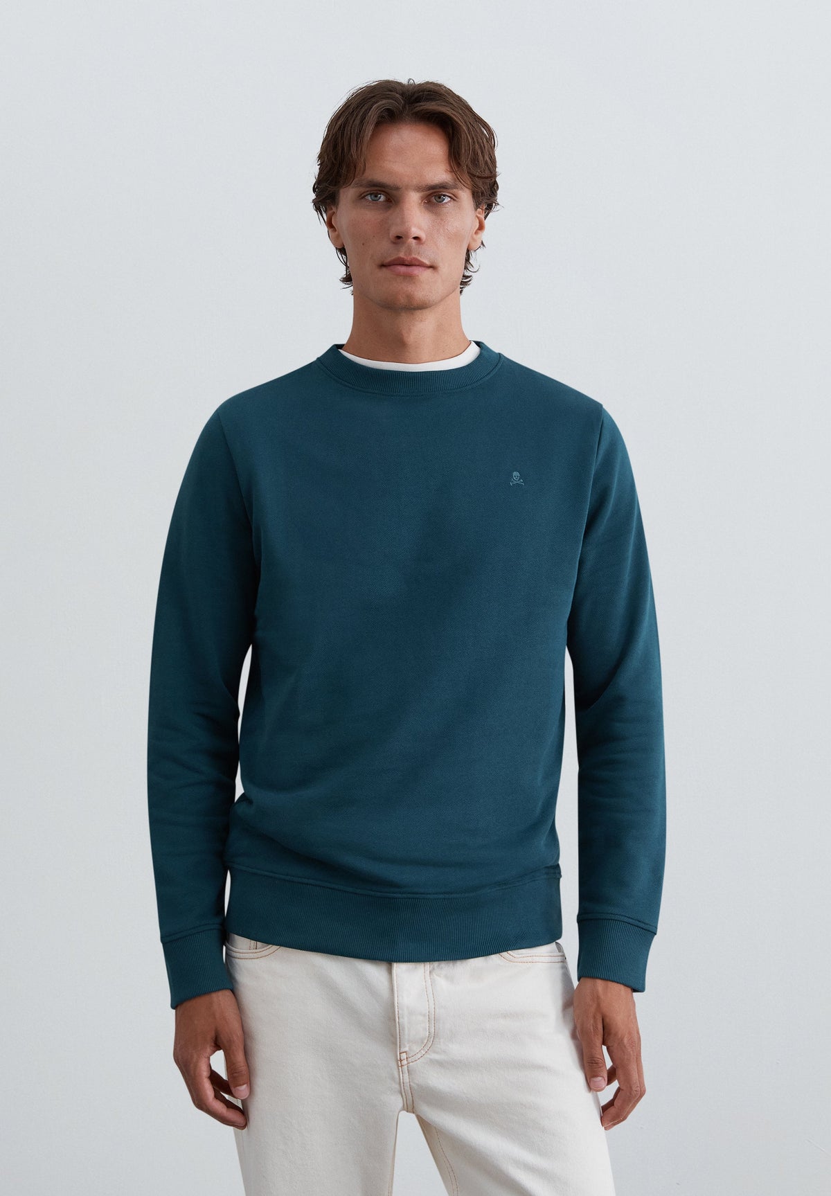 CREWNECK SWEATSHIRT WITH TONAL EMBROIDERY