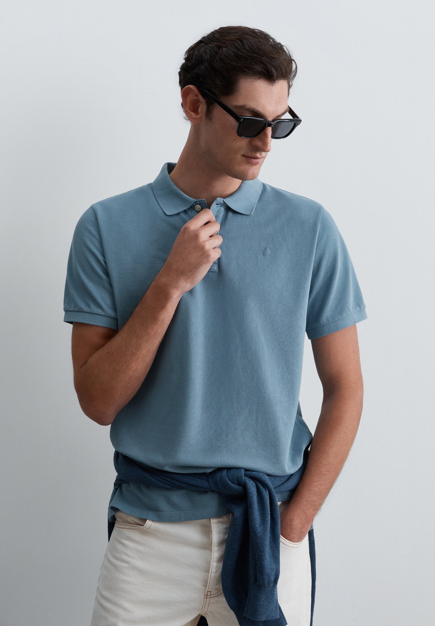 PIQUÉ POLO SHIRT WITH TONAL SKULL