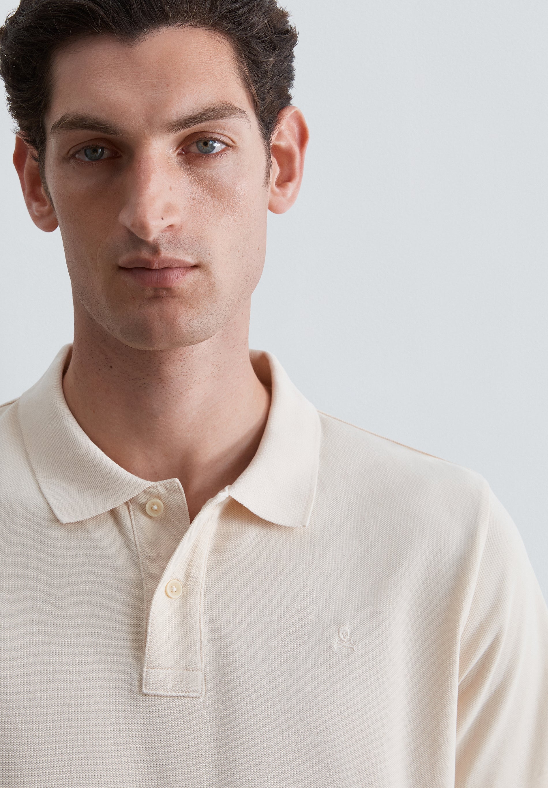 PIQUÉ POLO SHIRT WITH TONAL SKULL