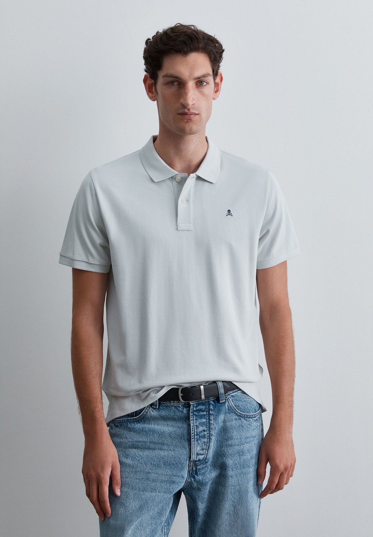 PIQUÉ POLO SHIRT WITH CONTRAST SKULL