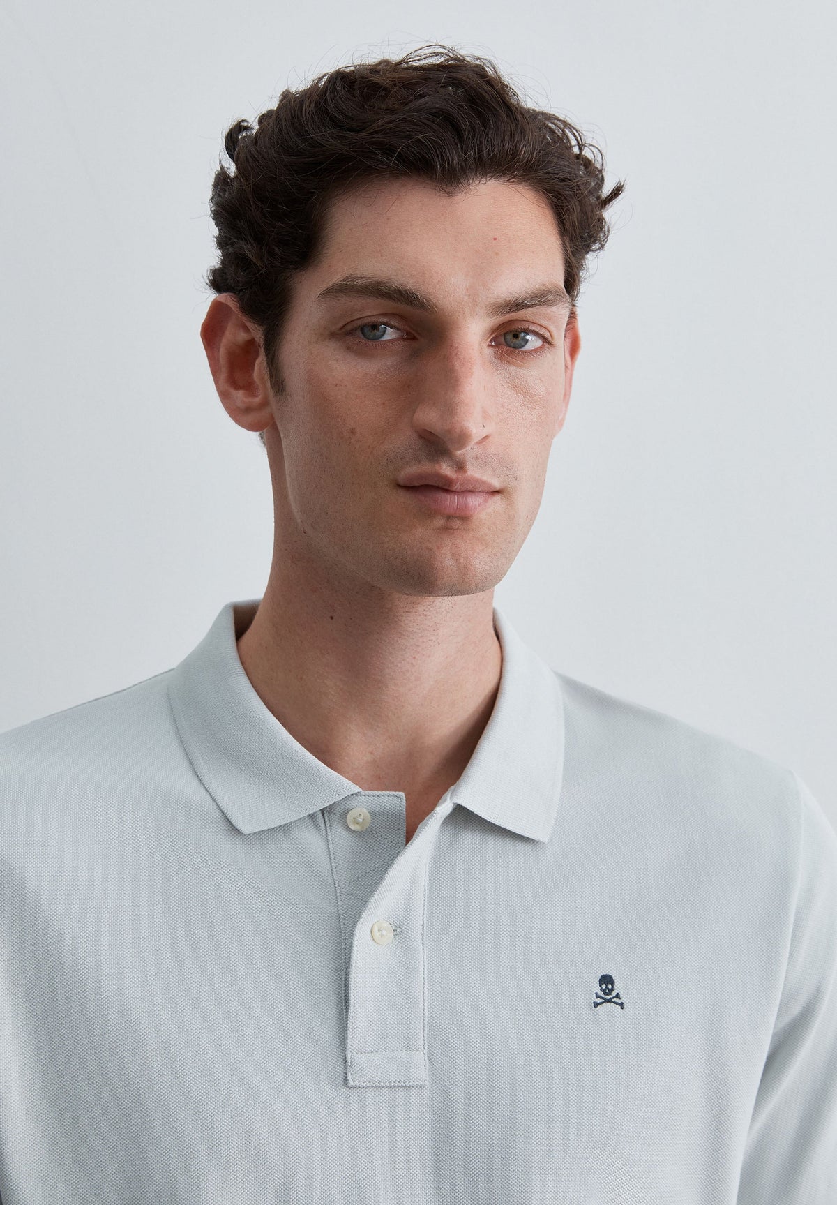 PIQUÉ POLO SHIRT WITH CONTRAST SKULL