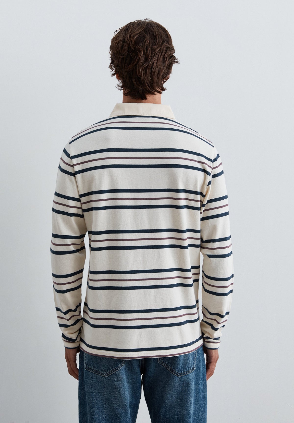 STRIPED LONG SLEEVE POLO SHIRT