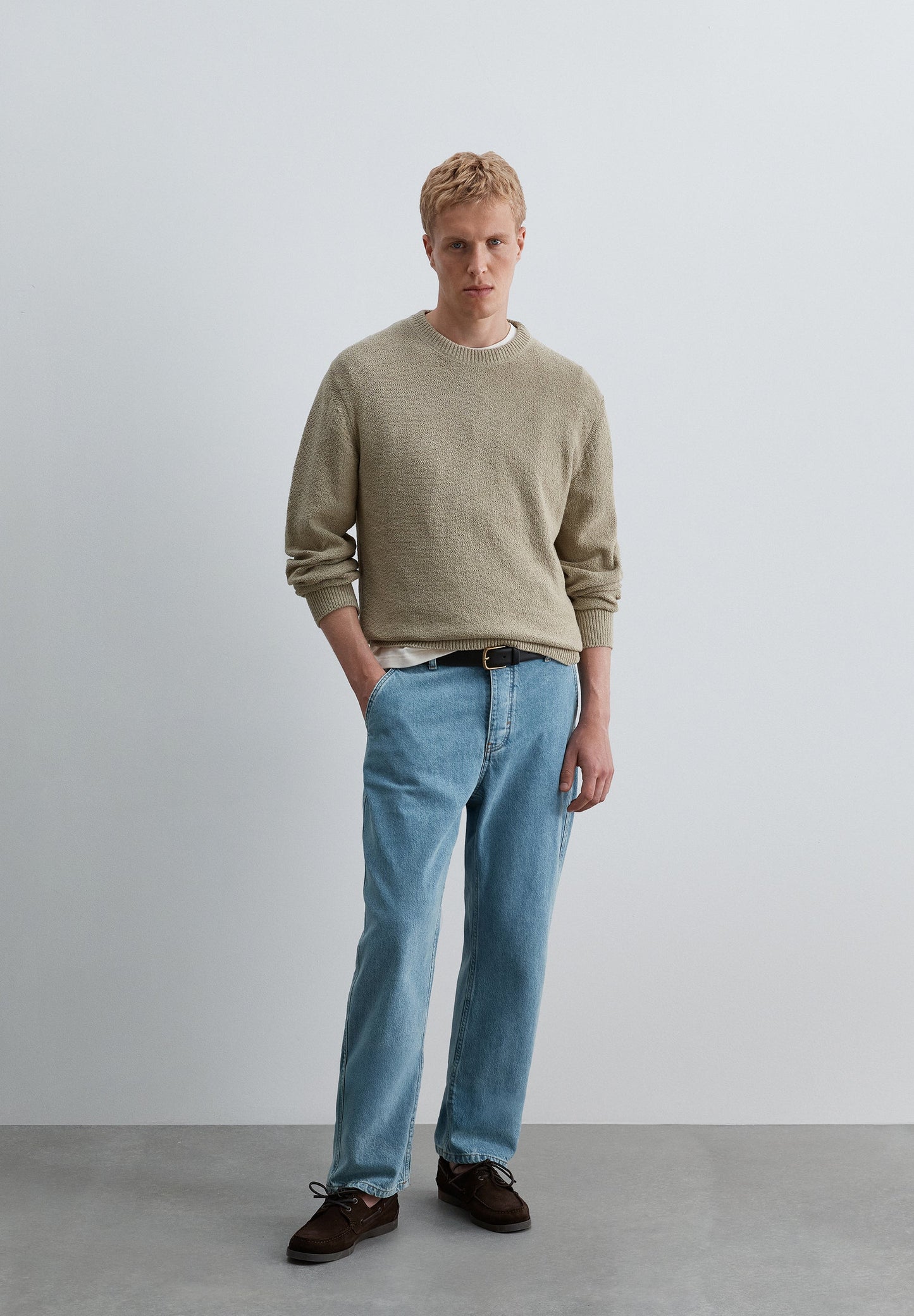 TEXTURED COTTON SWEATER