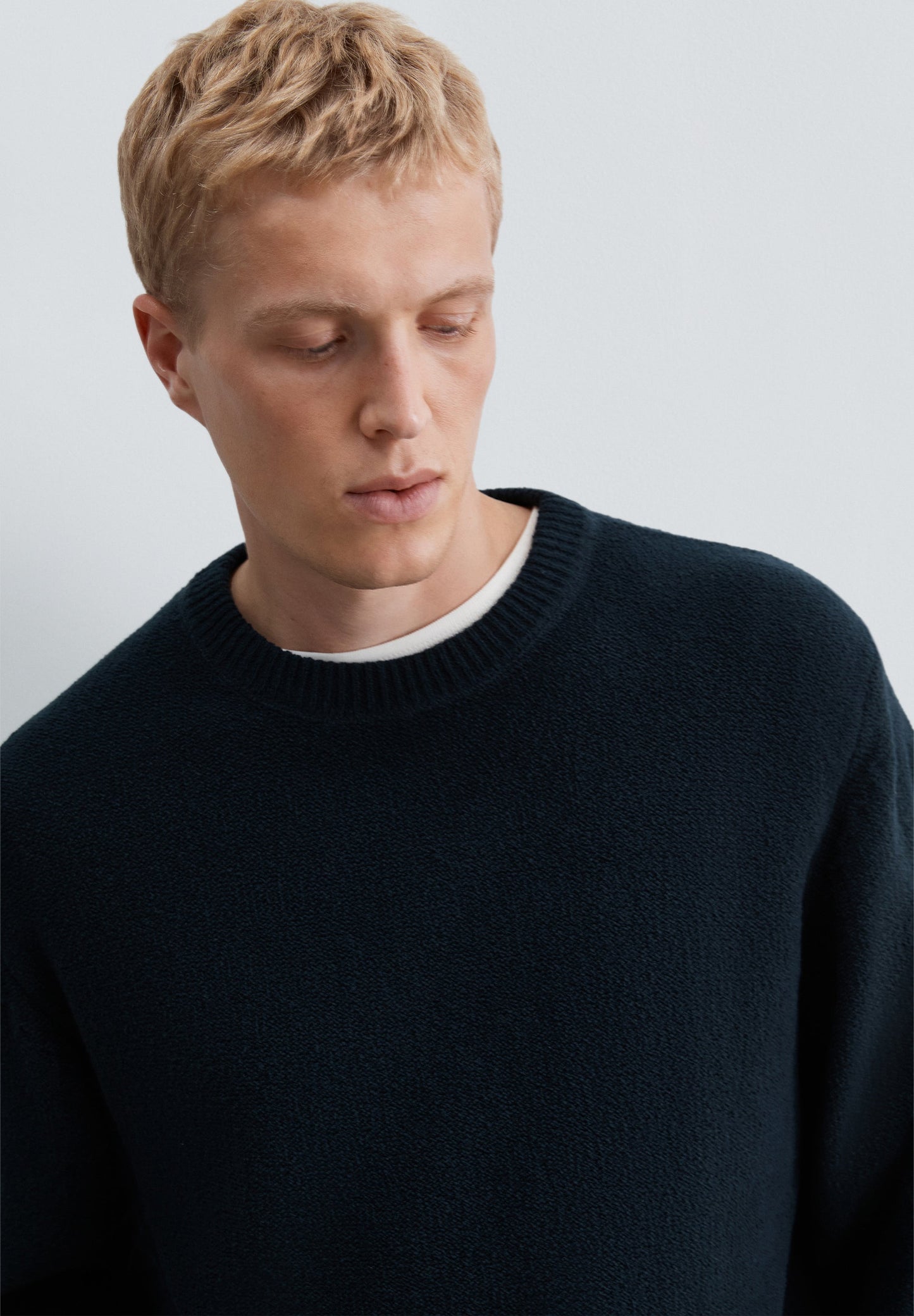 TEXTURED COTTON SWEATER