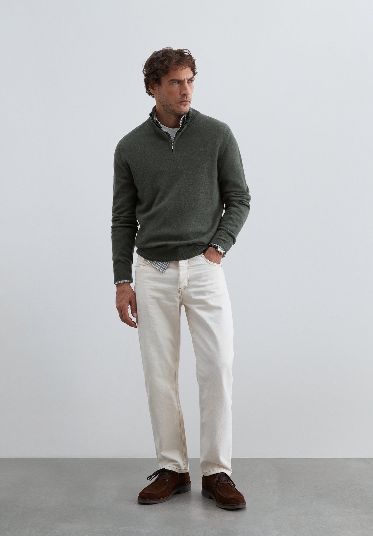 HALF-ZIP WOOL SWEATER