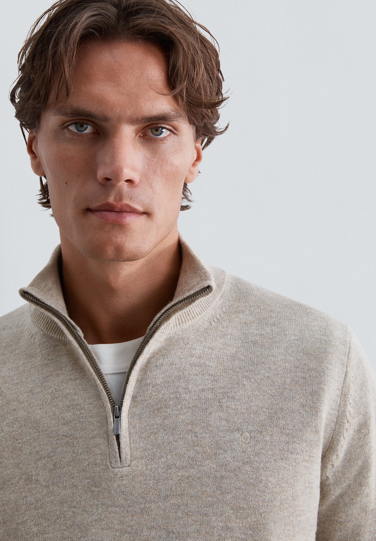 HALF-ZIP WOOL SWEATER