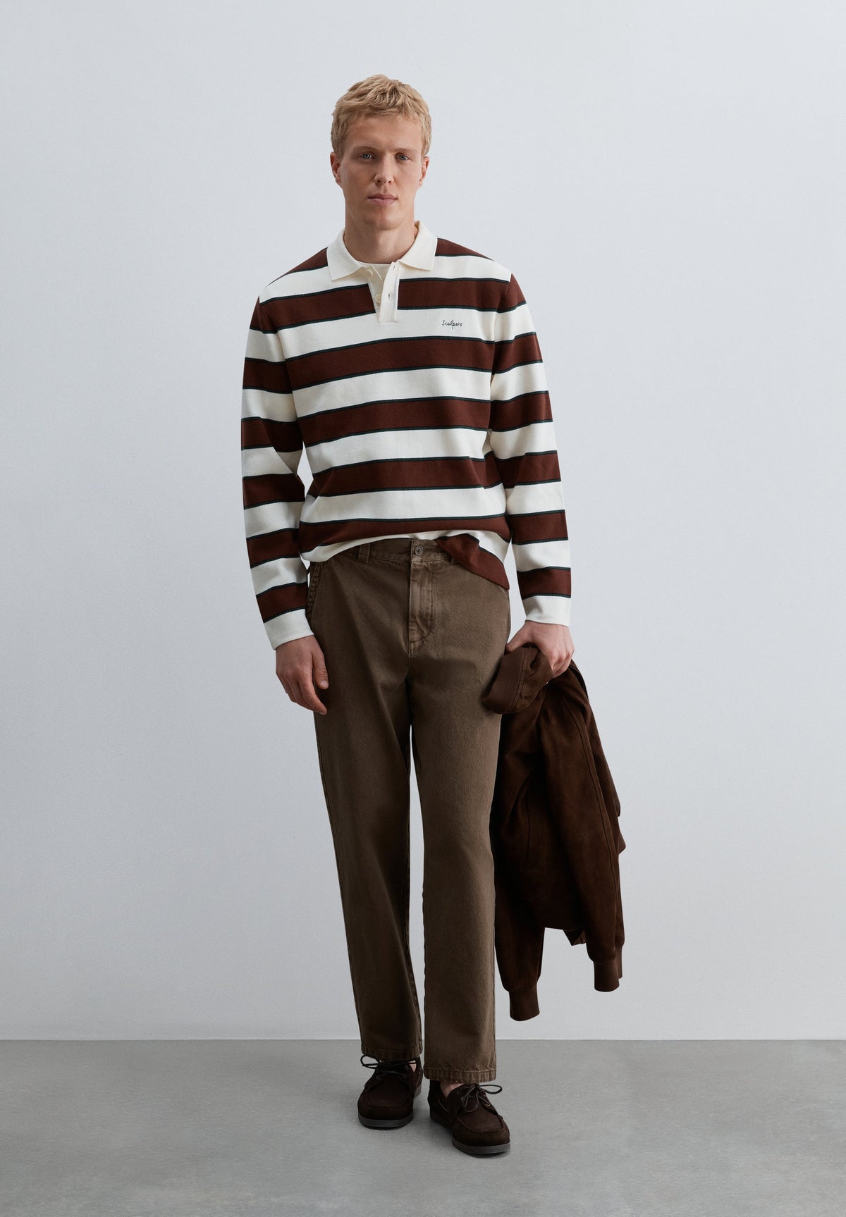 STRIPED POLO NECK SWEATER