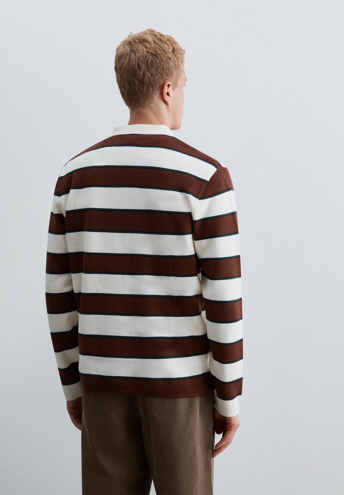 STRIPED POLO NECK SWEATER
