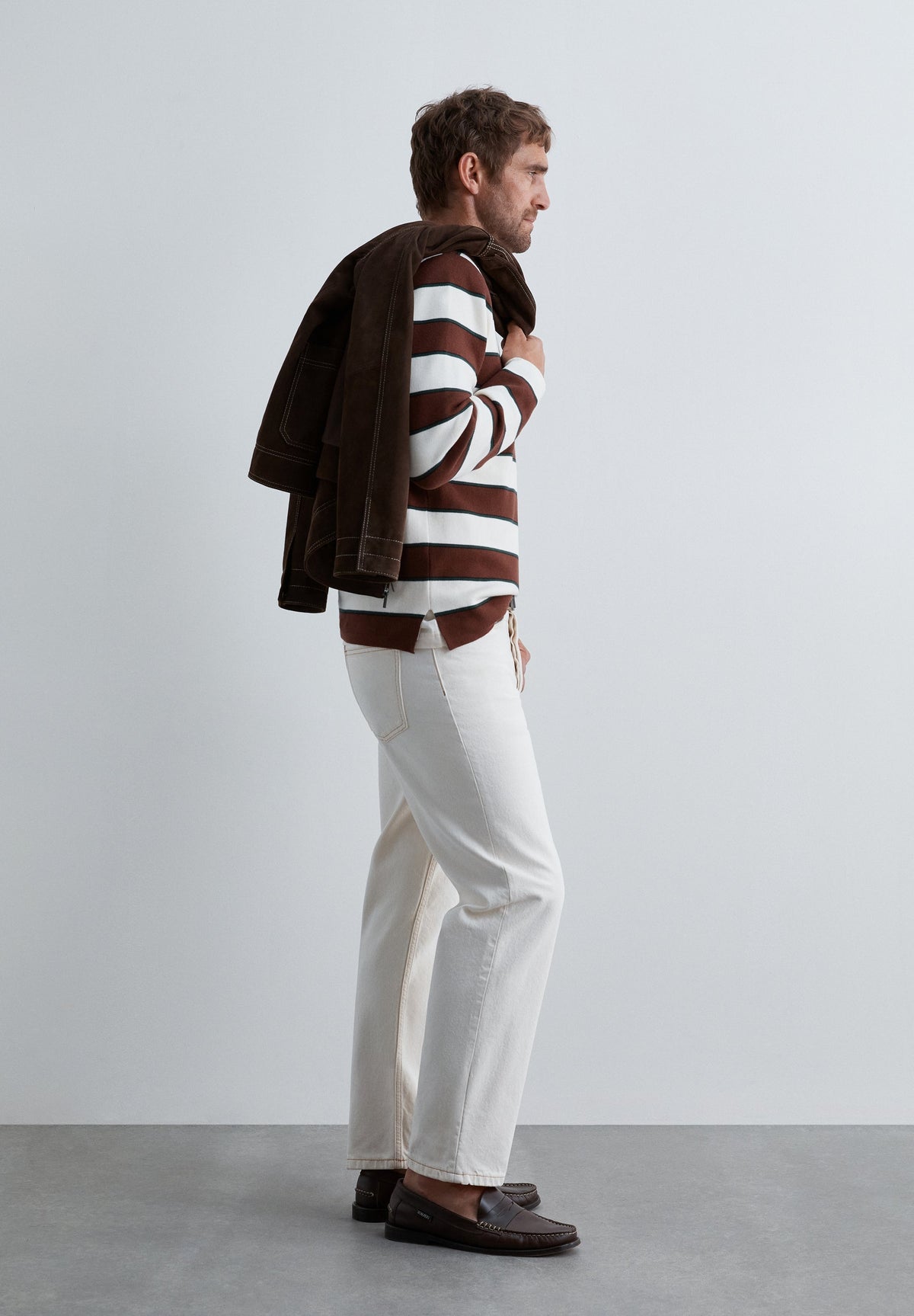 STRIPED POLO NECK SWEATER