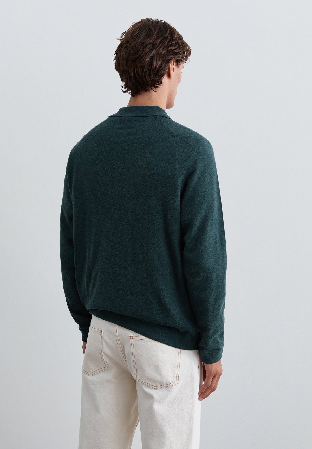 MERINO WOOL POLO SHIRT-STYLE SWEATER
