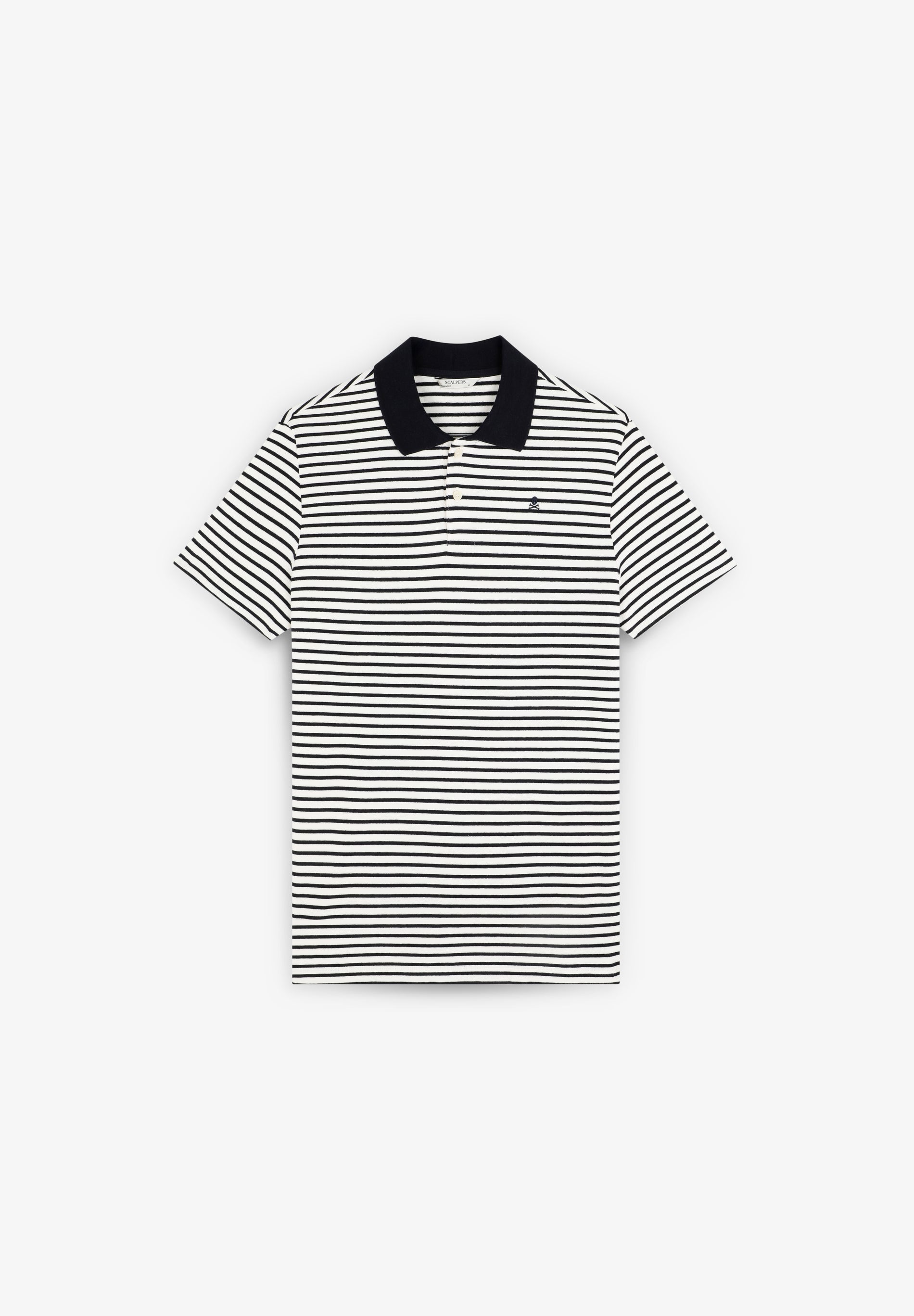 STRIPED POLO SHIRT WITH SKULL