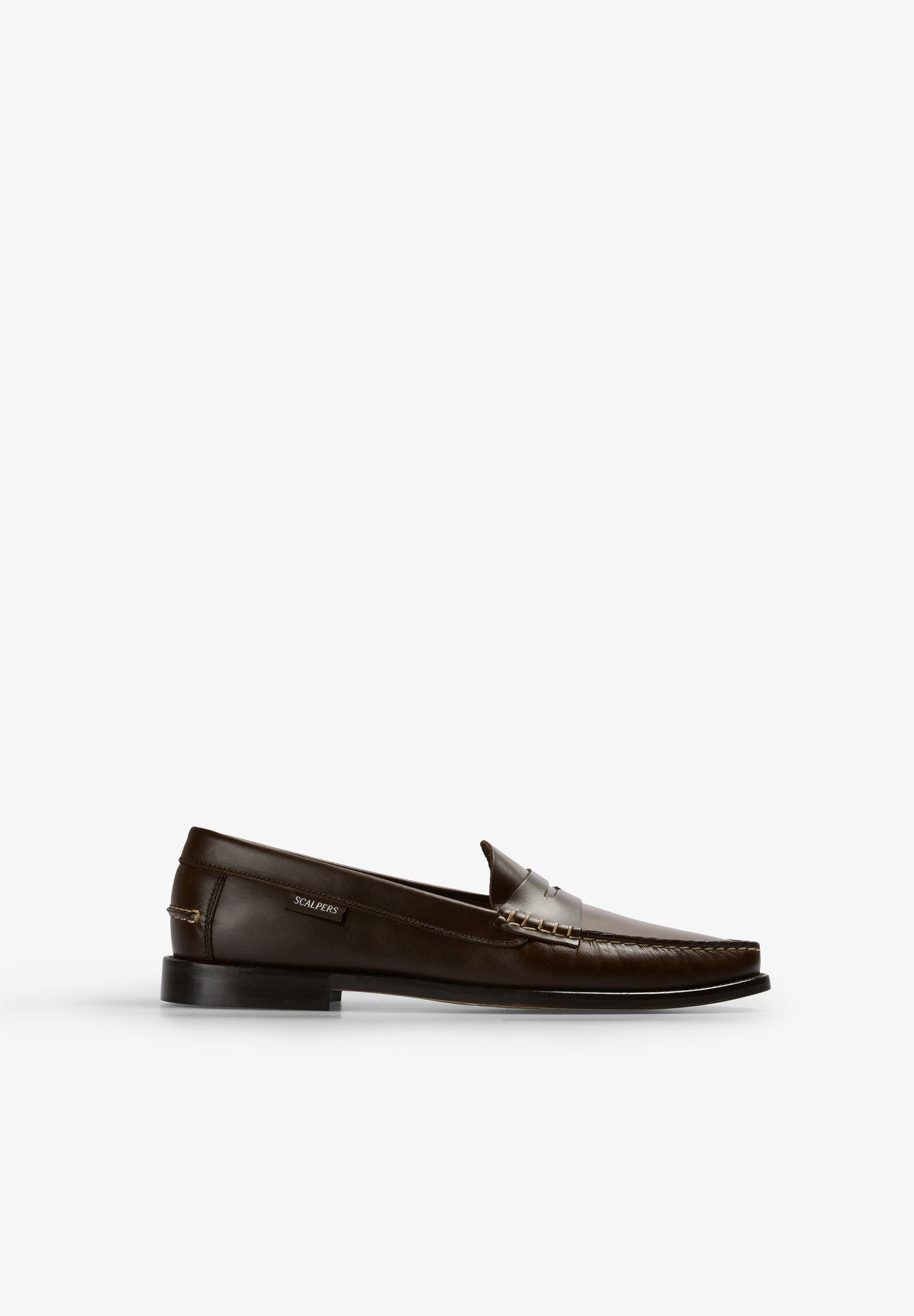 LEATHER LOAFERS WITH CONTRAST STITCHING