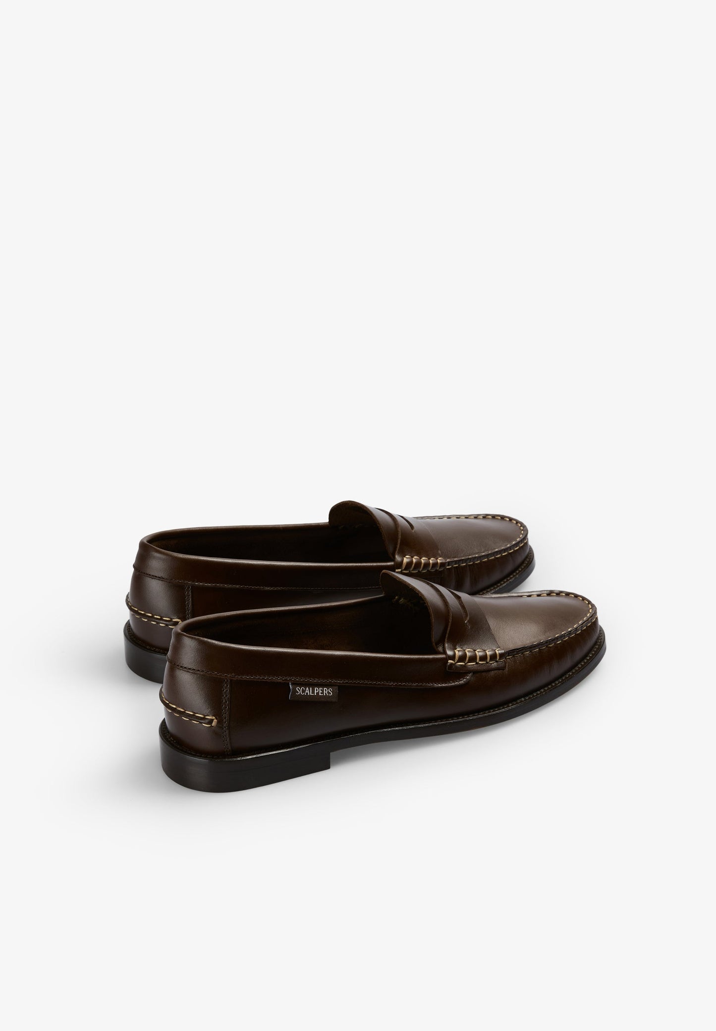 LEATHER LOAFERS WITH CONTRAST STITCHING