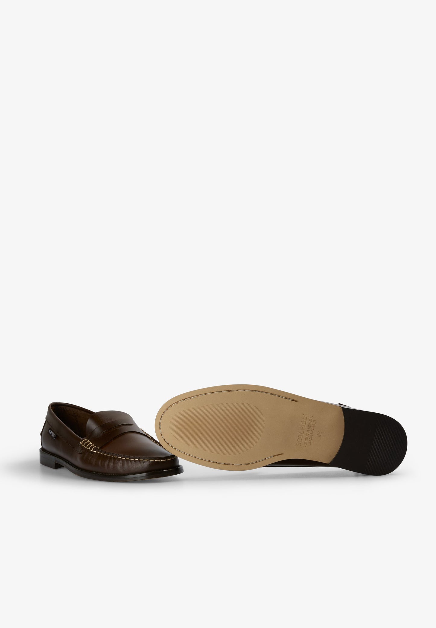 LEATHER LOAFERS WITH CONTRAST STITCHING