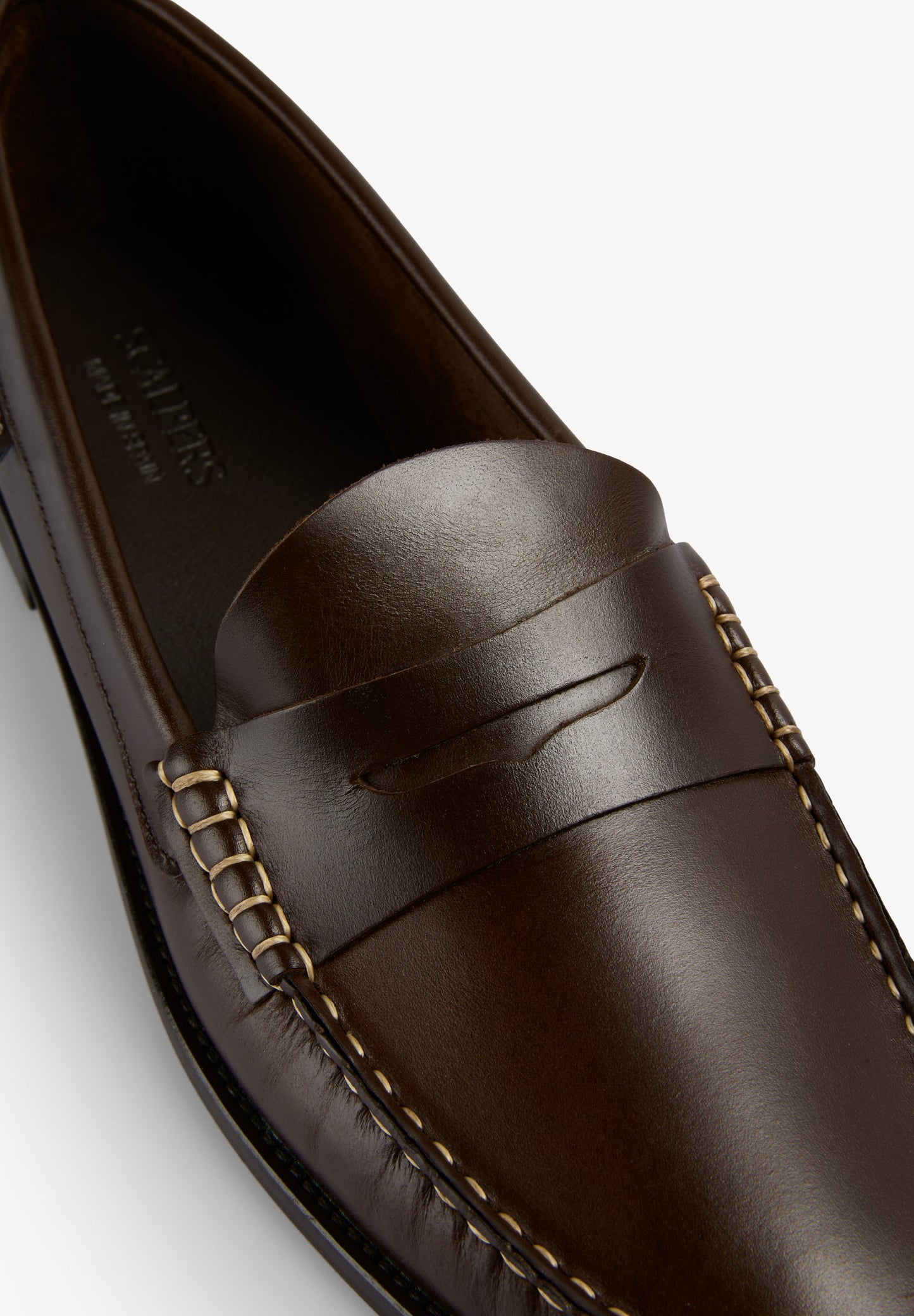 LEATHER LOAFERS WITH CONTRAST STITCHING