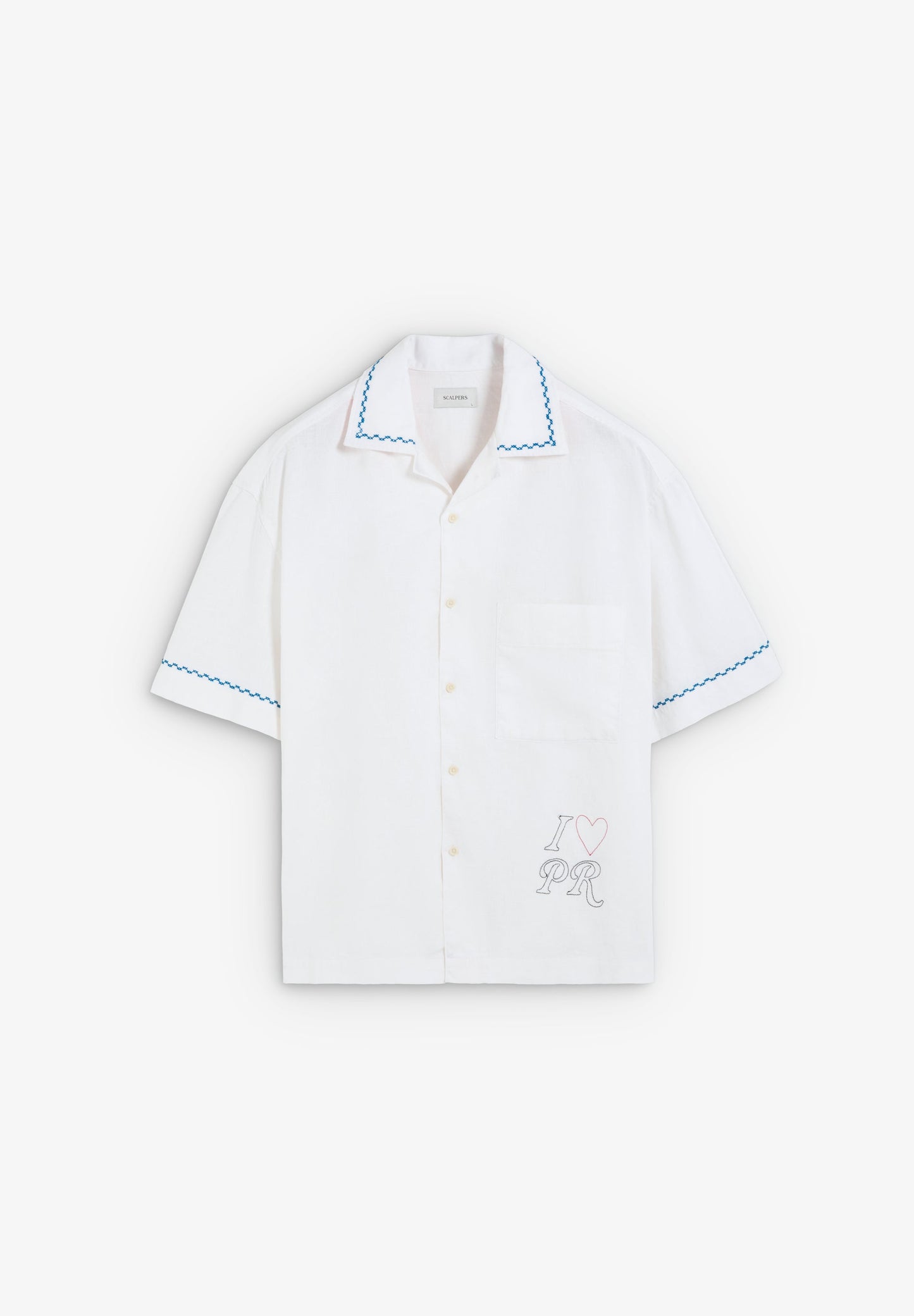 COTTON AND LINEN SHIRT WITH EMBROIDERY