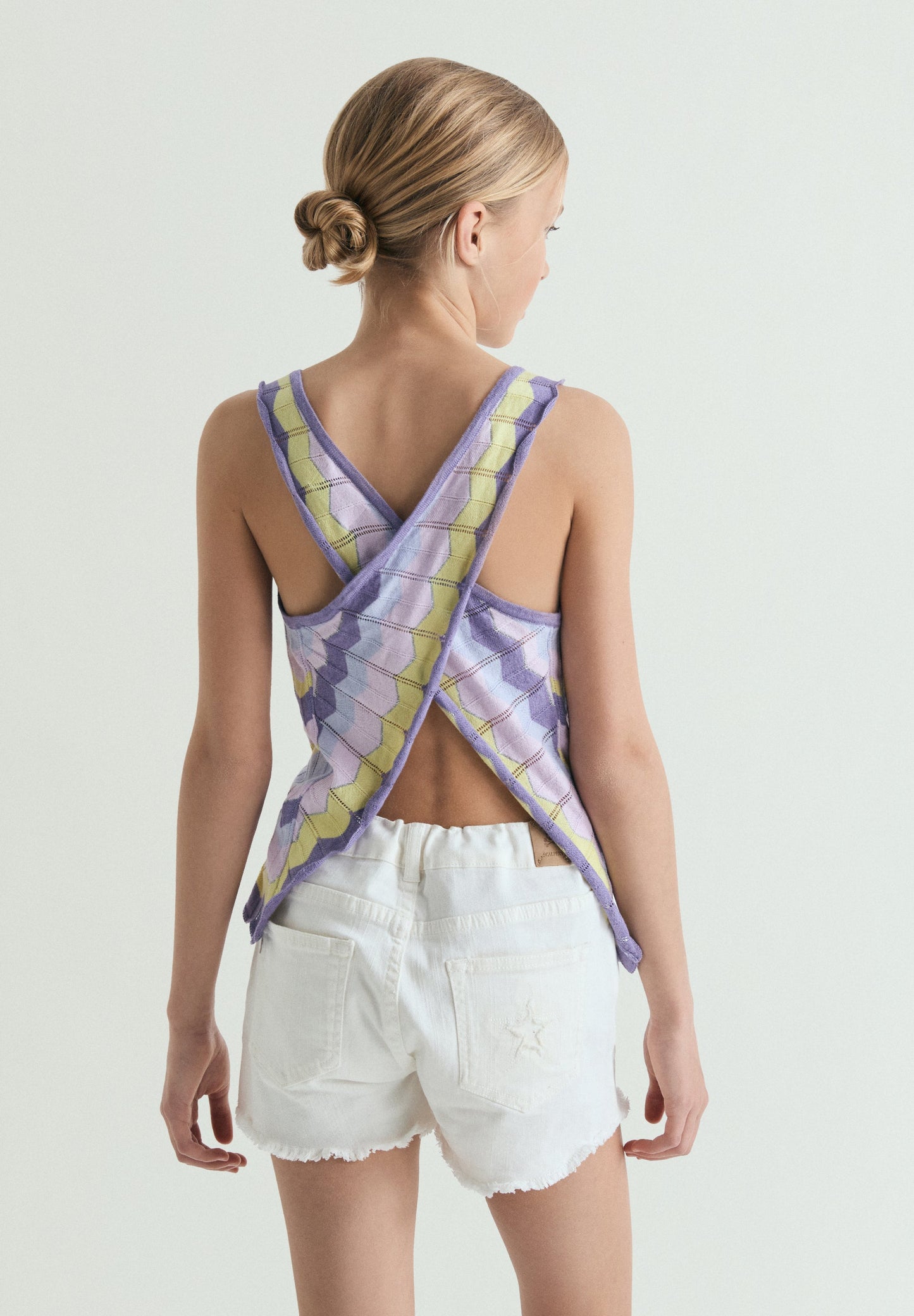 CHUNKY KNIT TOP WITH CRISS-CROSS BACK