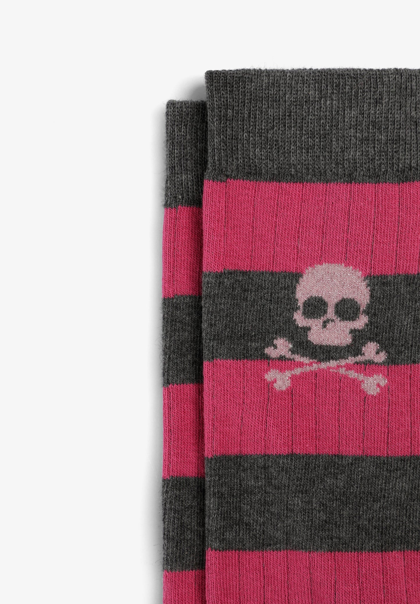 CONTRAST STRIPED RIBBED SOCKS