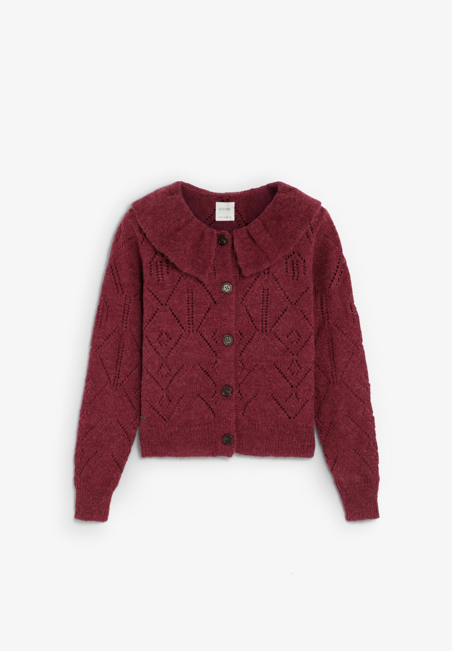 OPENWORK COLLARED CARDIGAN