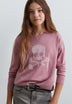 SWEATER WITH GLITTER SKULL