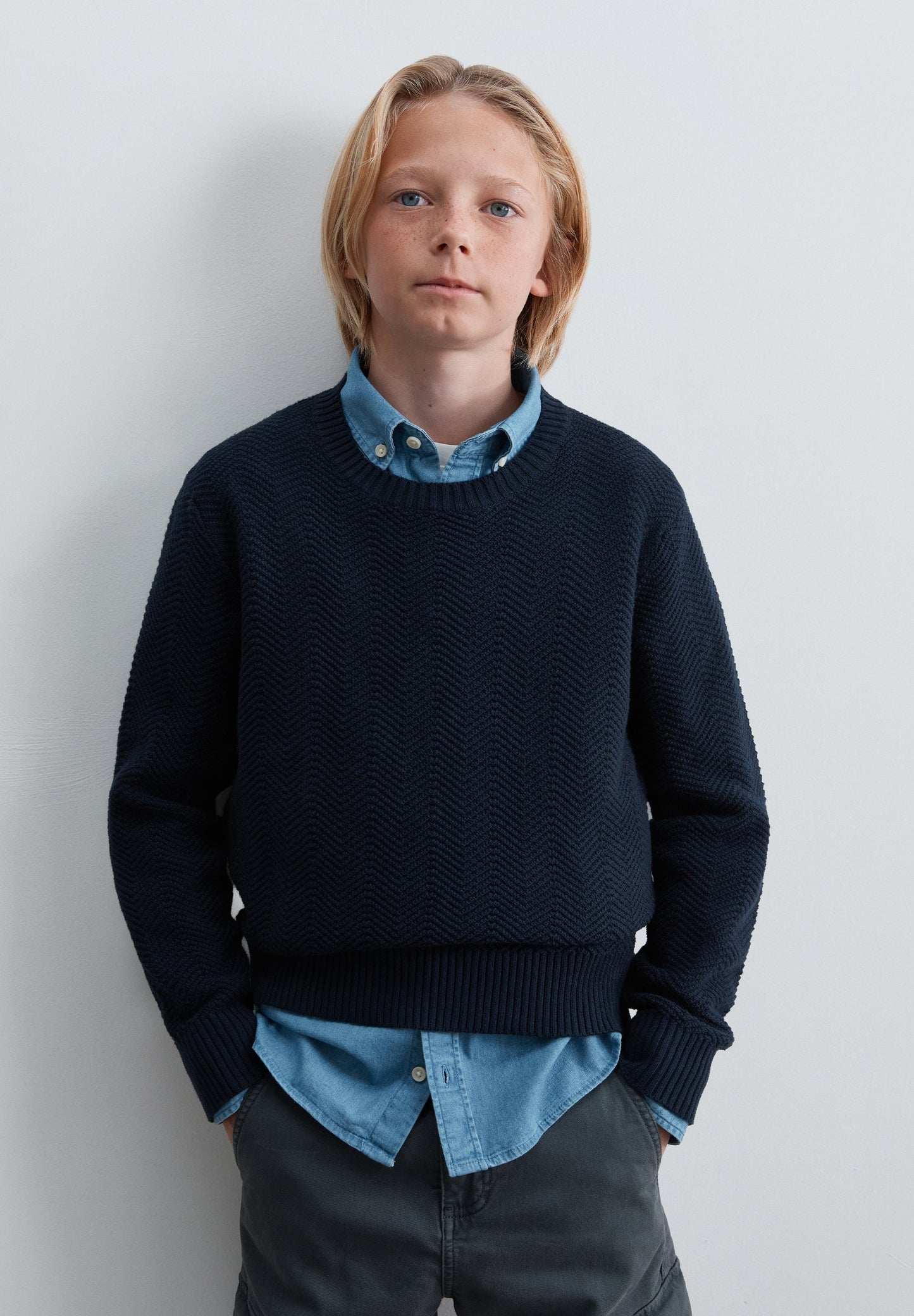 HERRINGBONE KNIT SWEATER