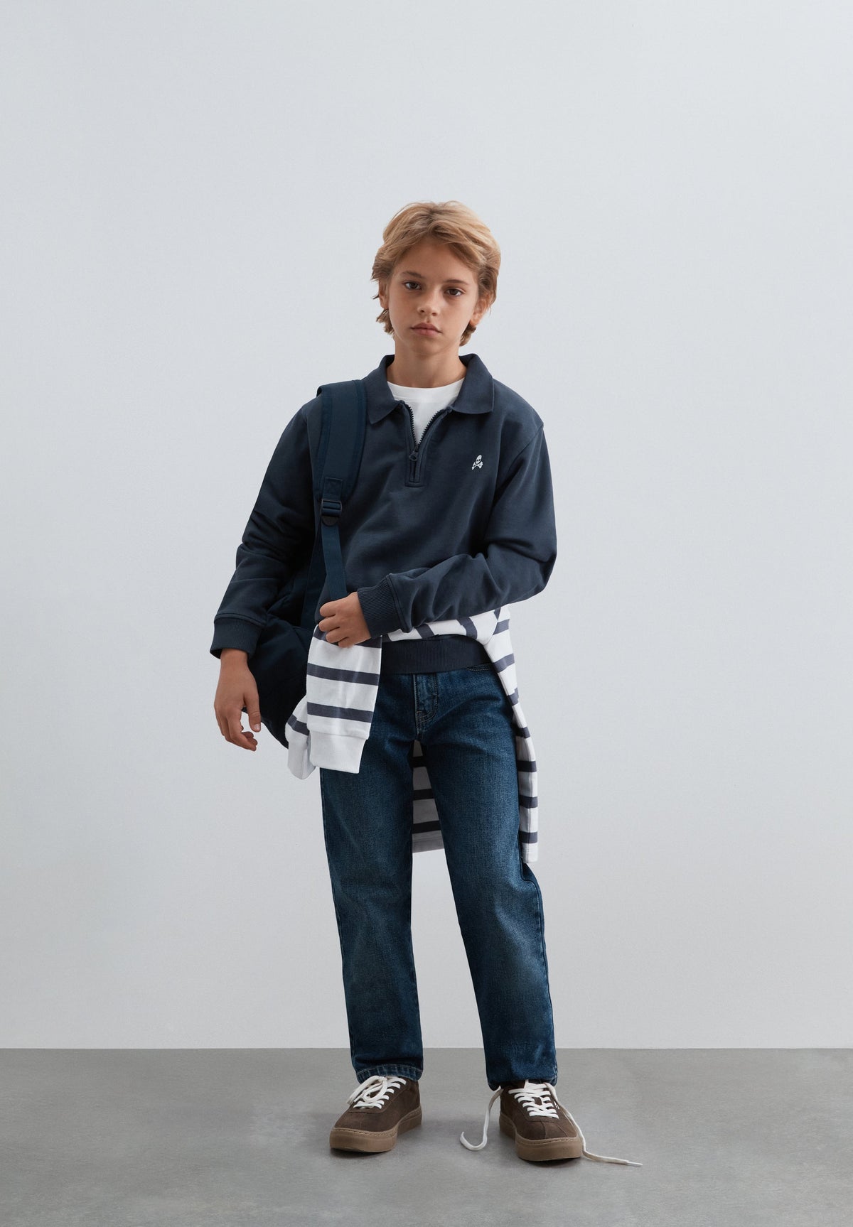 HALF-ZIP SWEATSHIRT WITH BACK PRINT