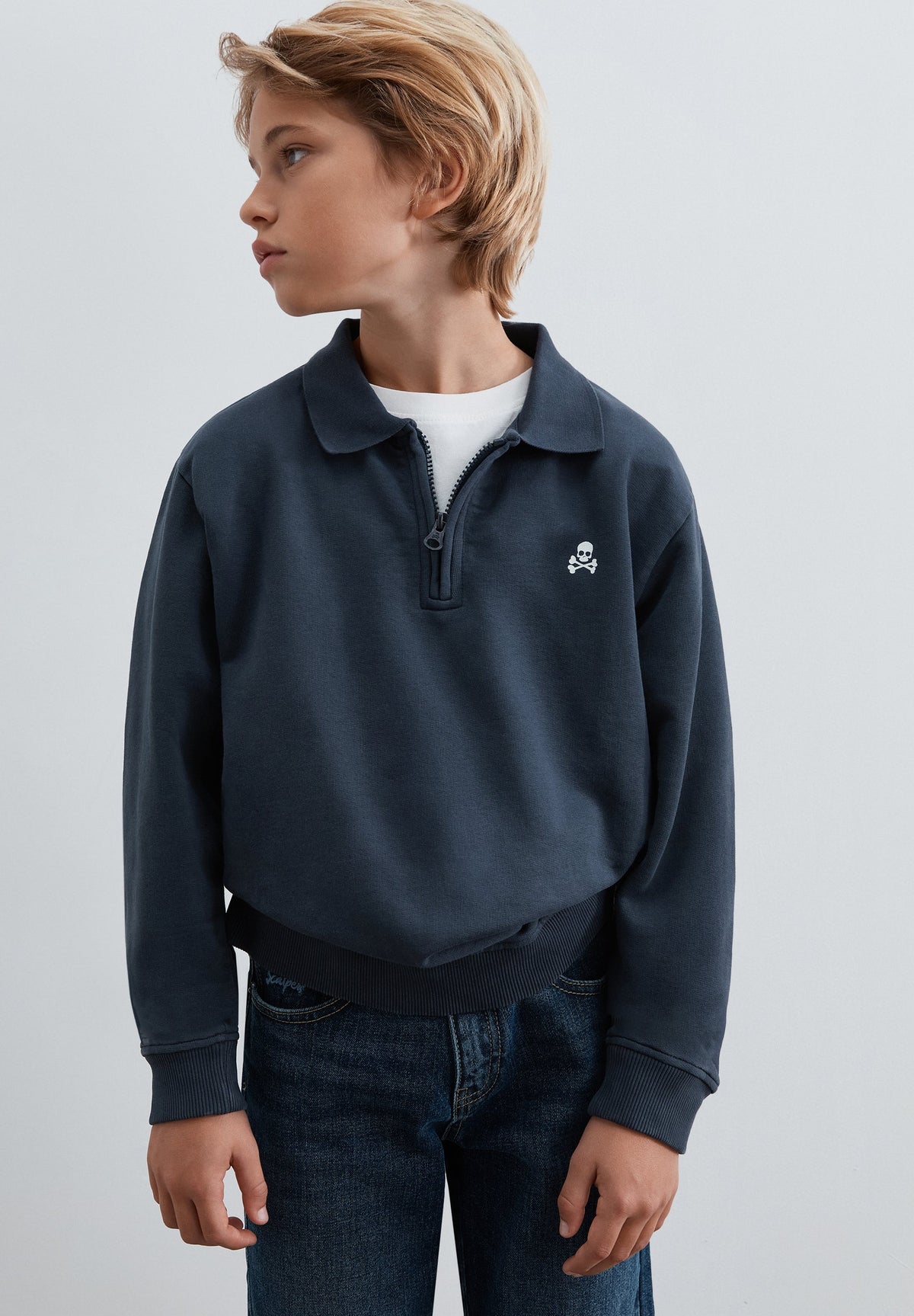 HALF-ZIP SWEATSHIRT WITH BACK PRINT