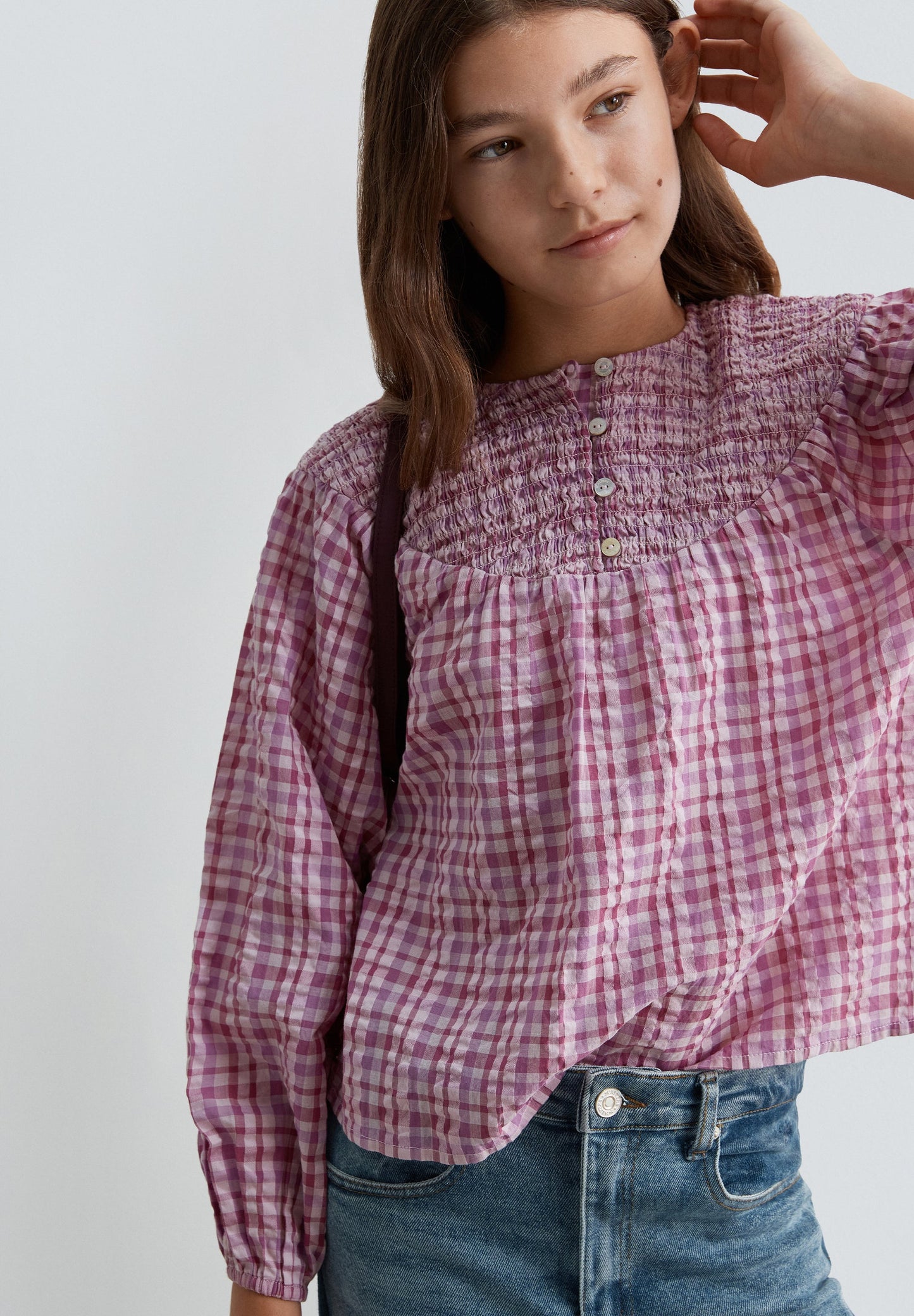 CHECK PRINT BLOUSE