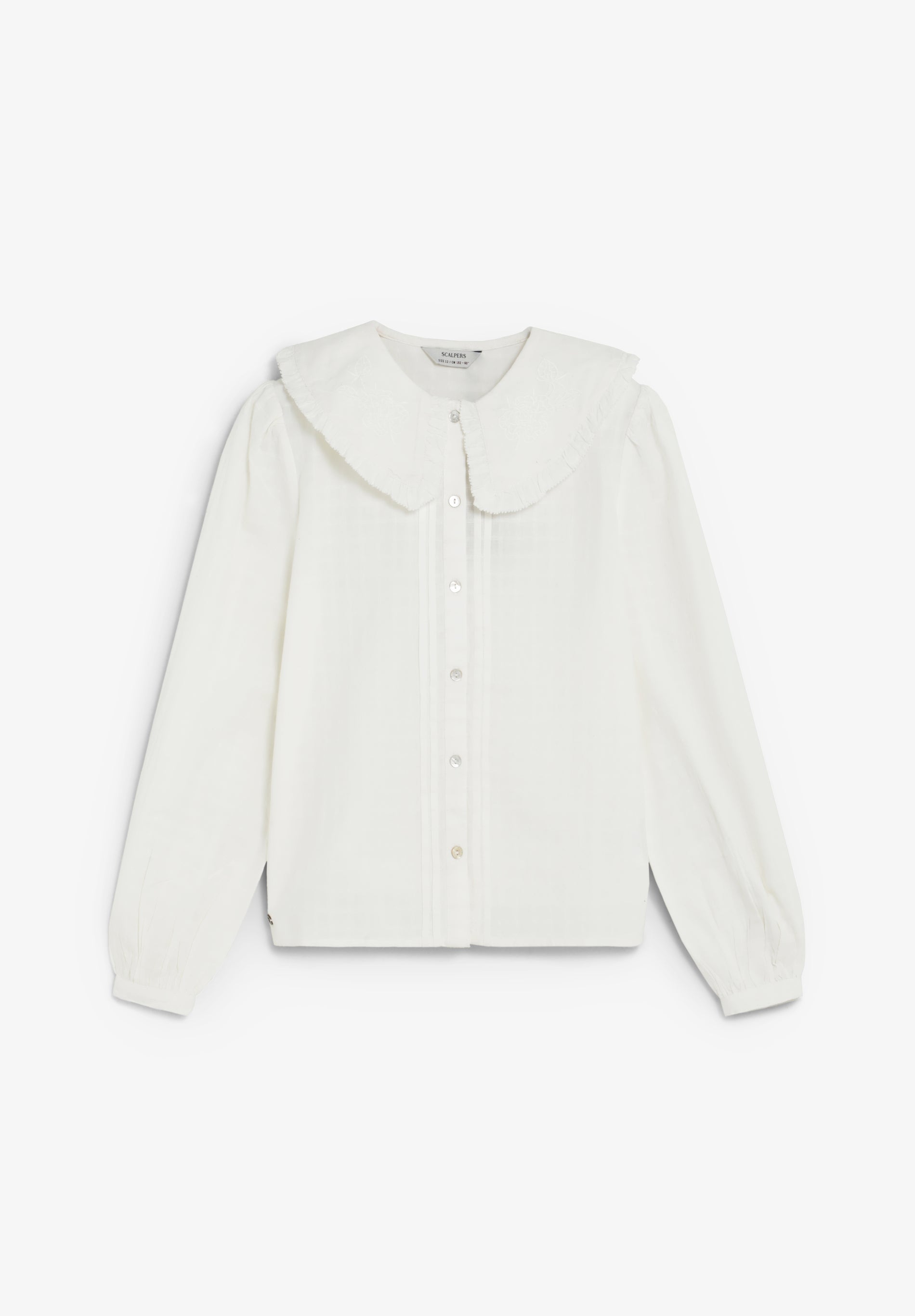 BLOUSE WITH EMBROIDERED NECK DETAILS