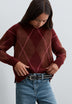 DIAMOND PATTERN KNIT SWEATER