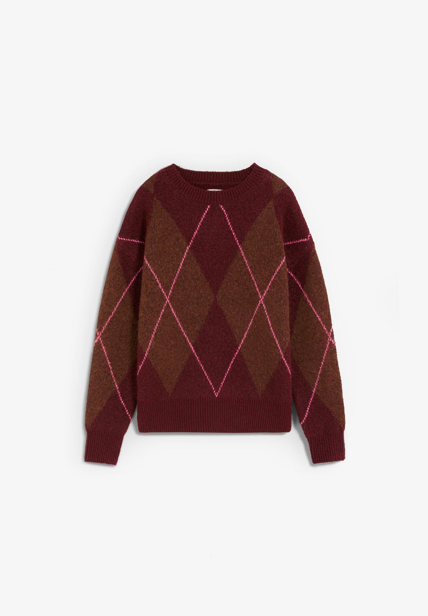 DIAMOND PATTERN KNIT SWEATER