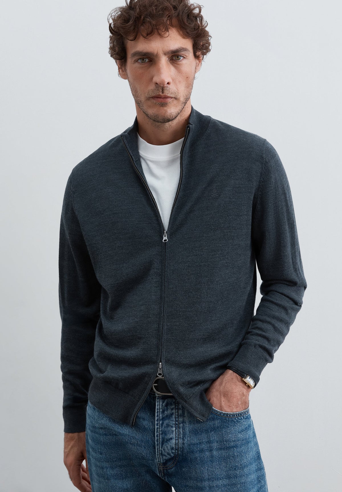 ZIP-UP WOOL CARDIGAN
