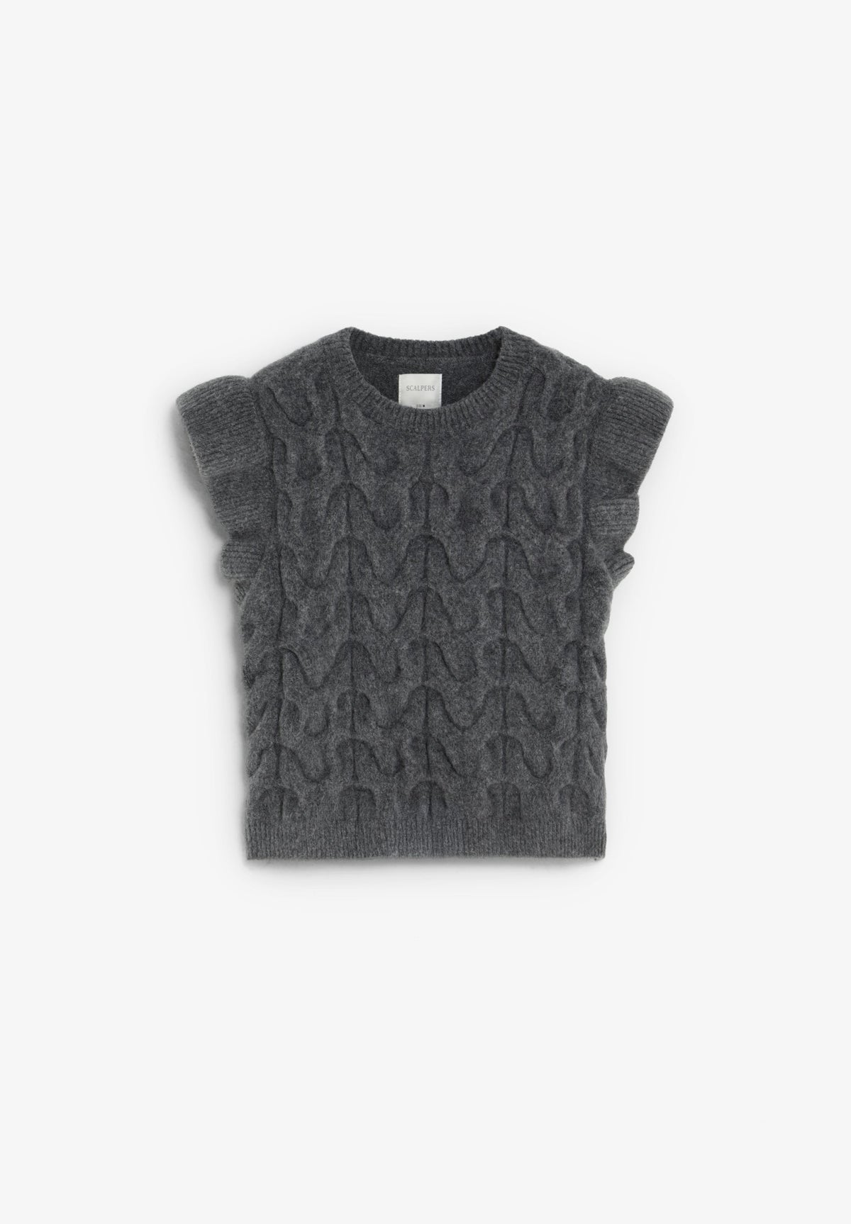 KNIT VEST WITH RUFFLES