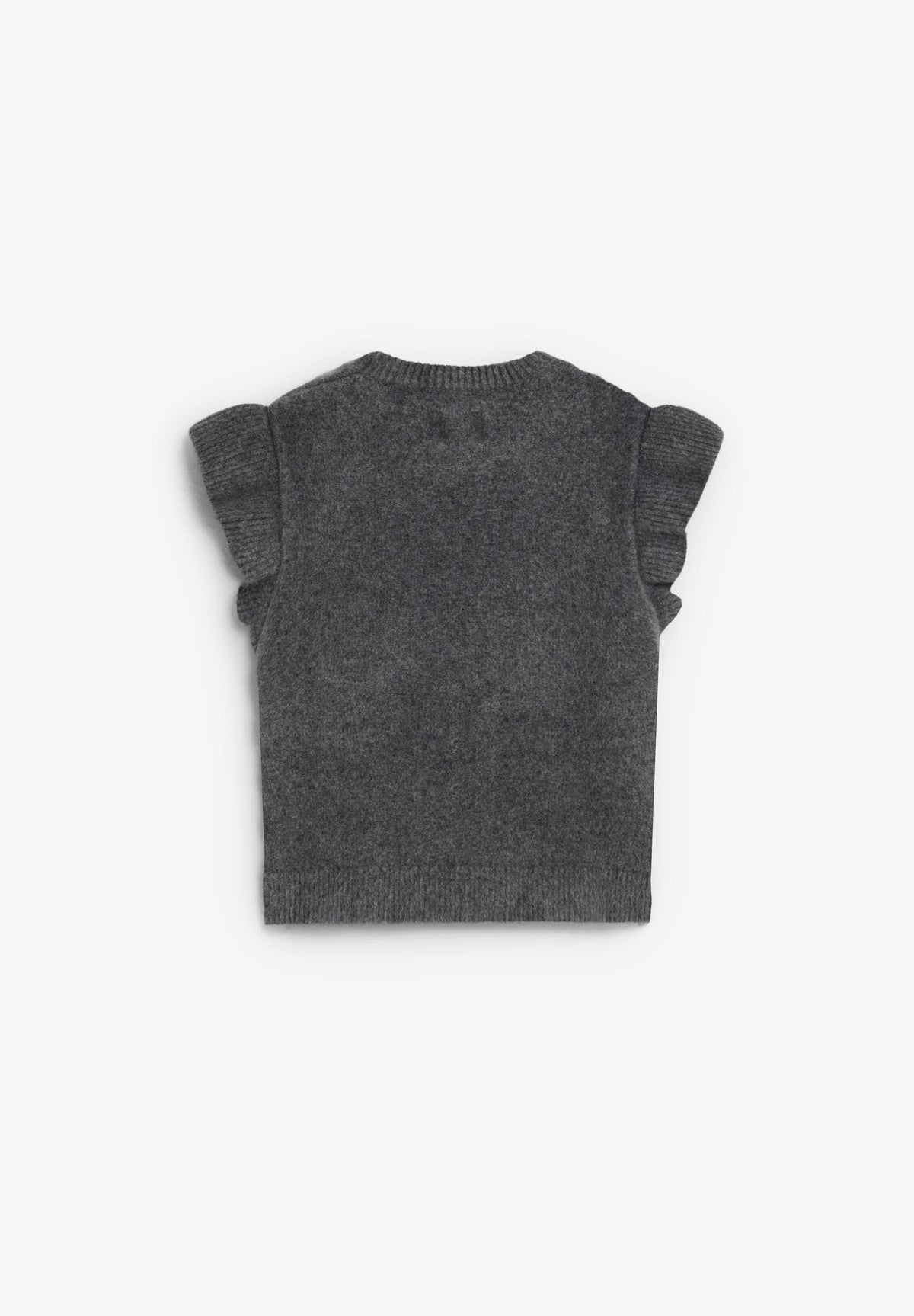 KNIT VEST WITH RUFFLES