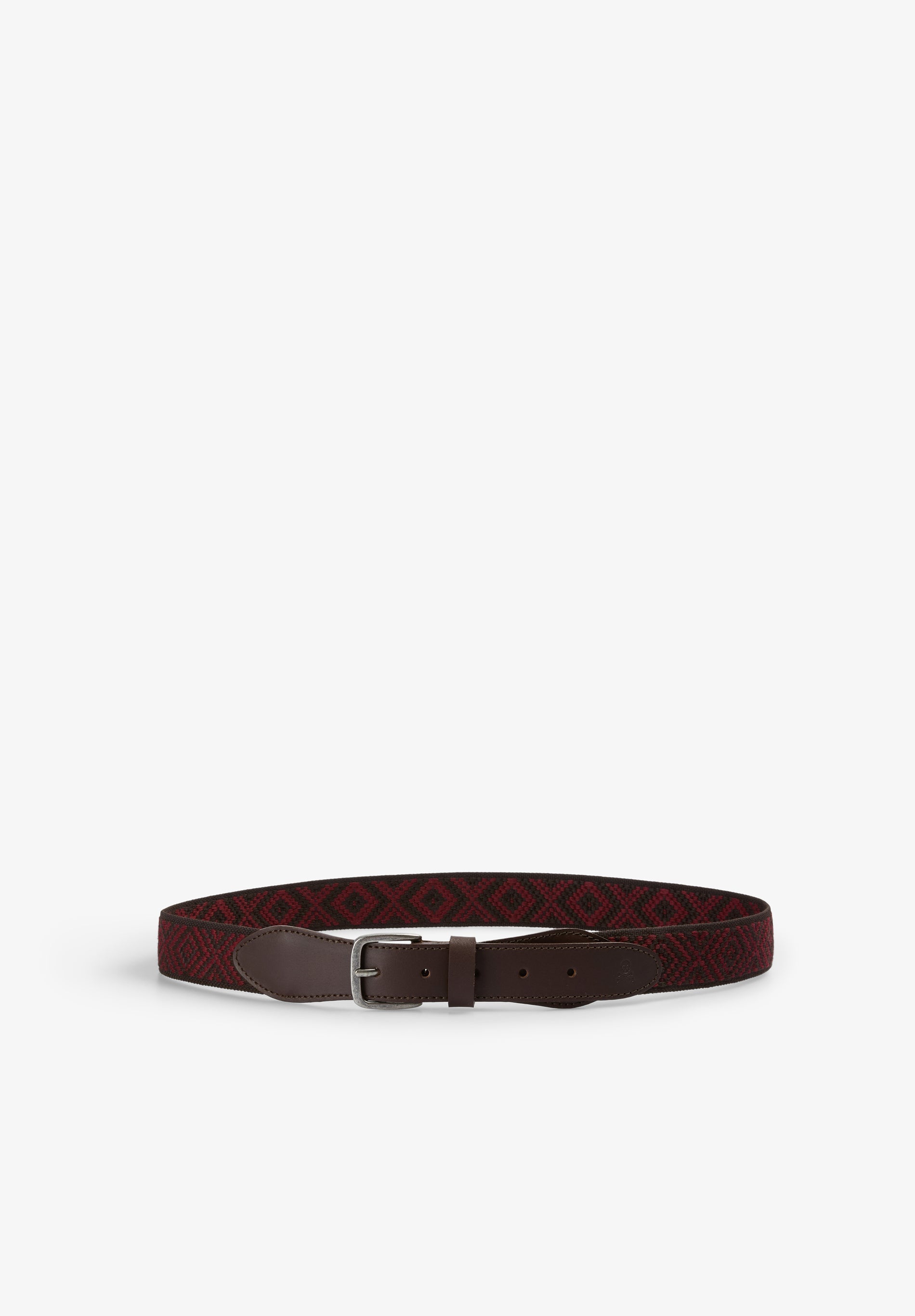 GEOMETRIC FABRIC AND LEATHER BELT