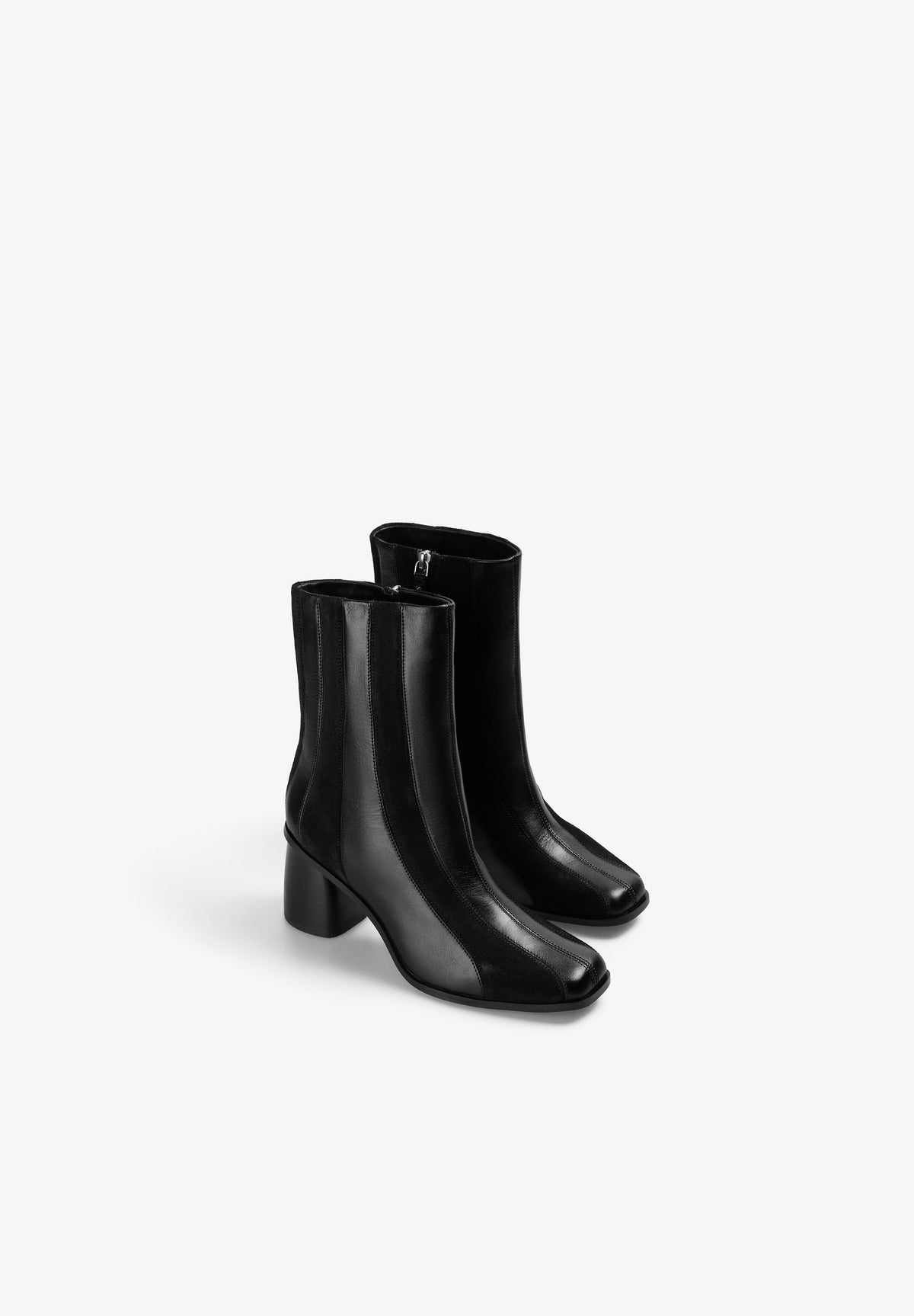 STRIPE PRINT HIGH-HEEL BOOTS