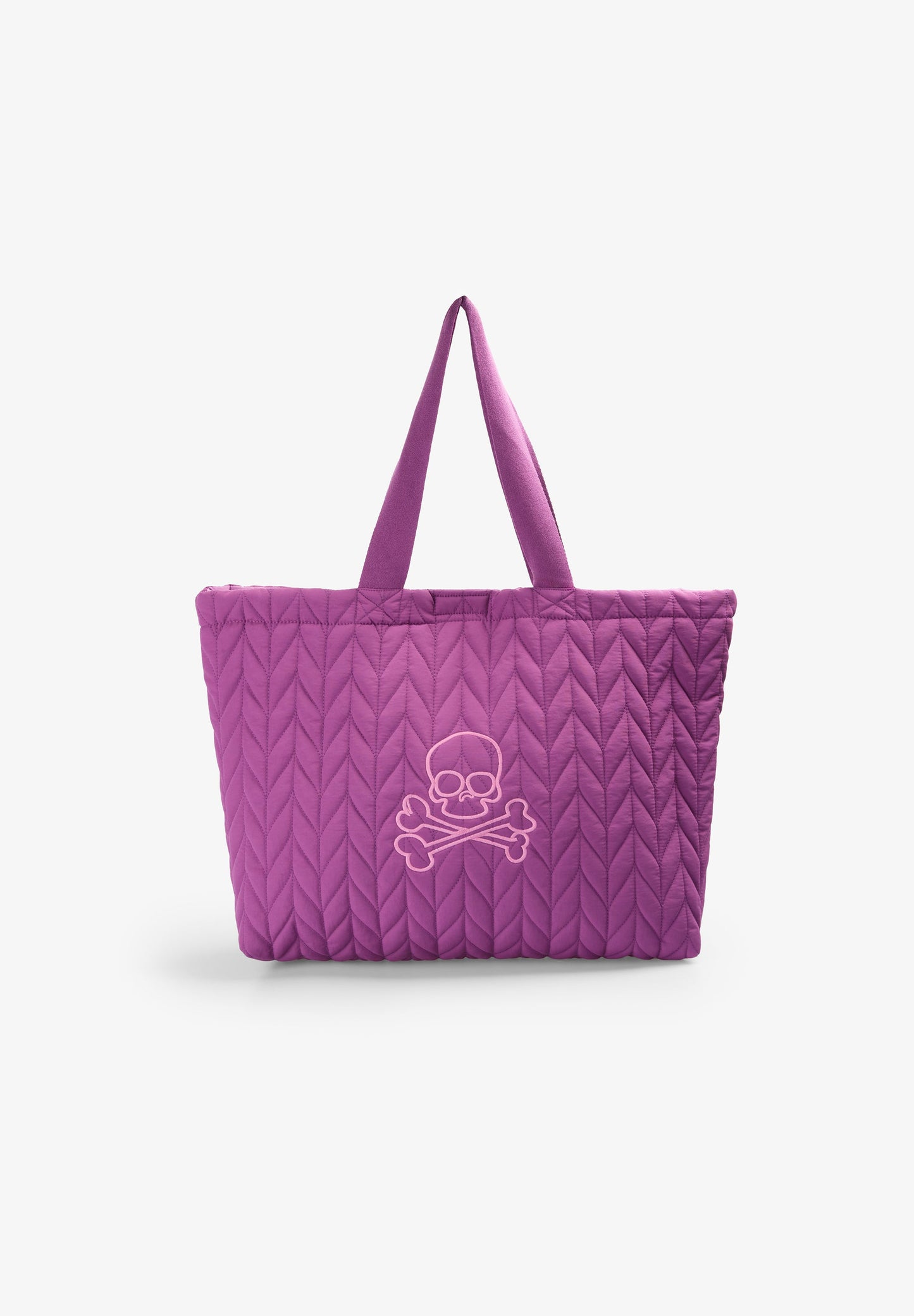 QUILTED SKULL TOTE BAG