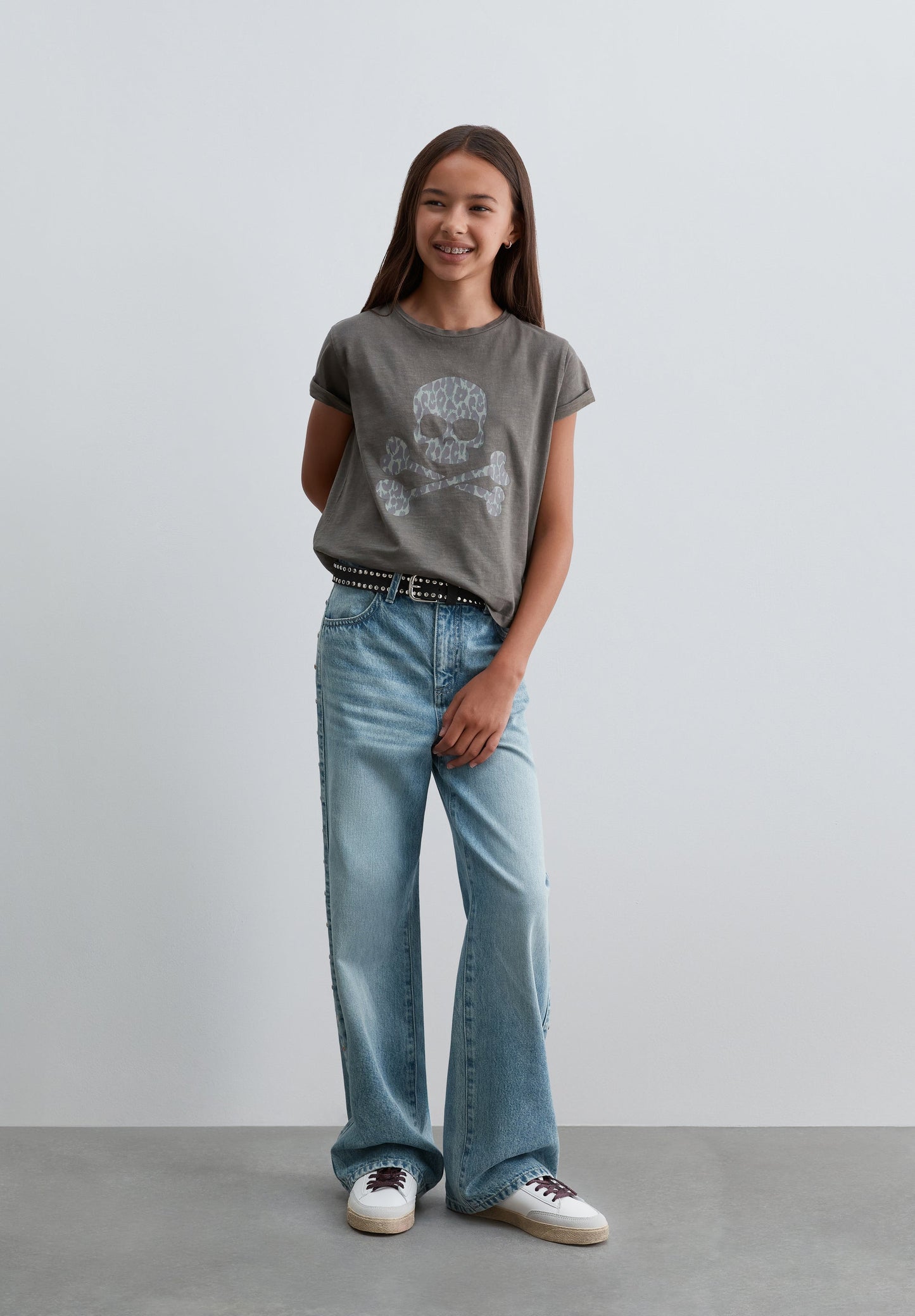 ANIMAL PRINT SKULL T-SHIRT
