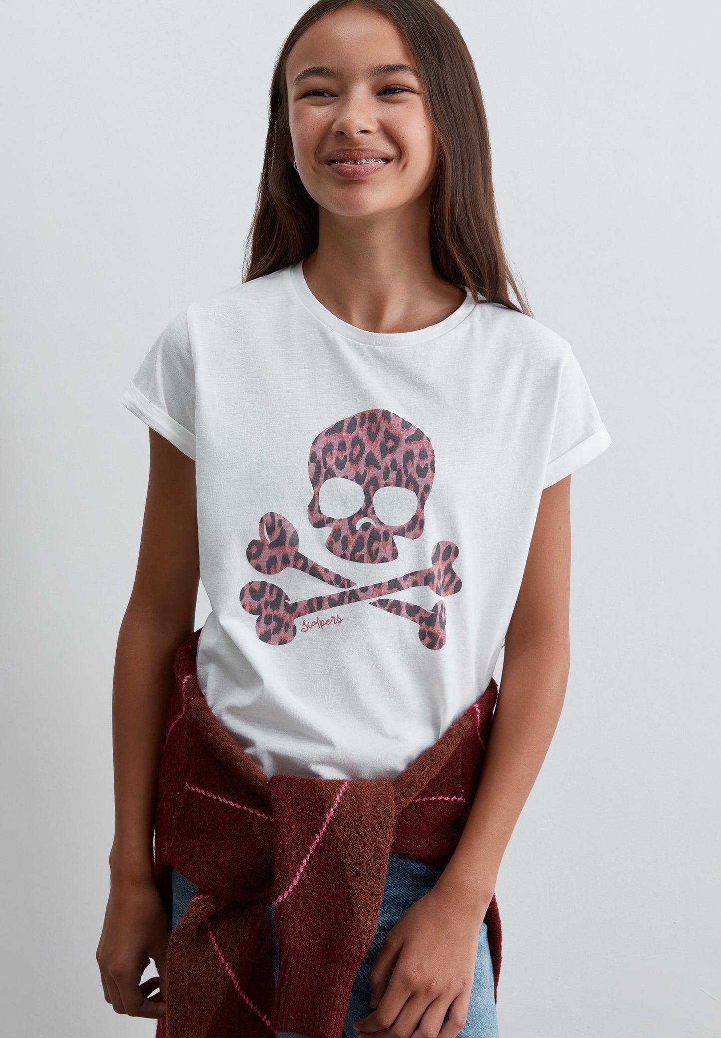 ANIMAL PRINT SKULL T-SHIRT