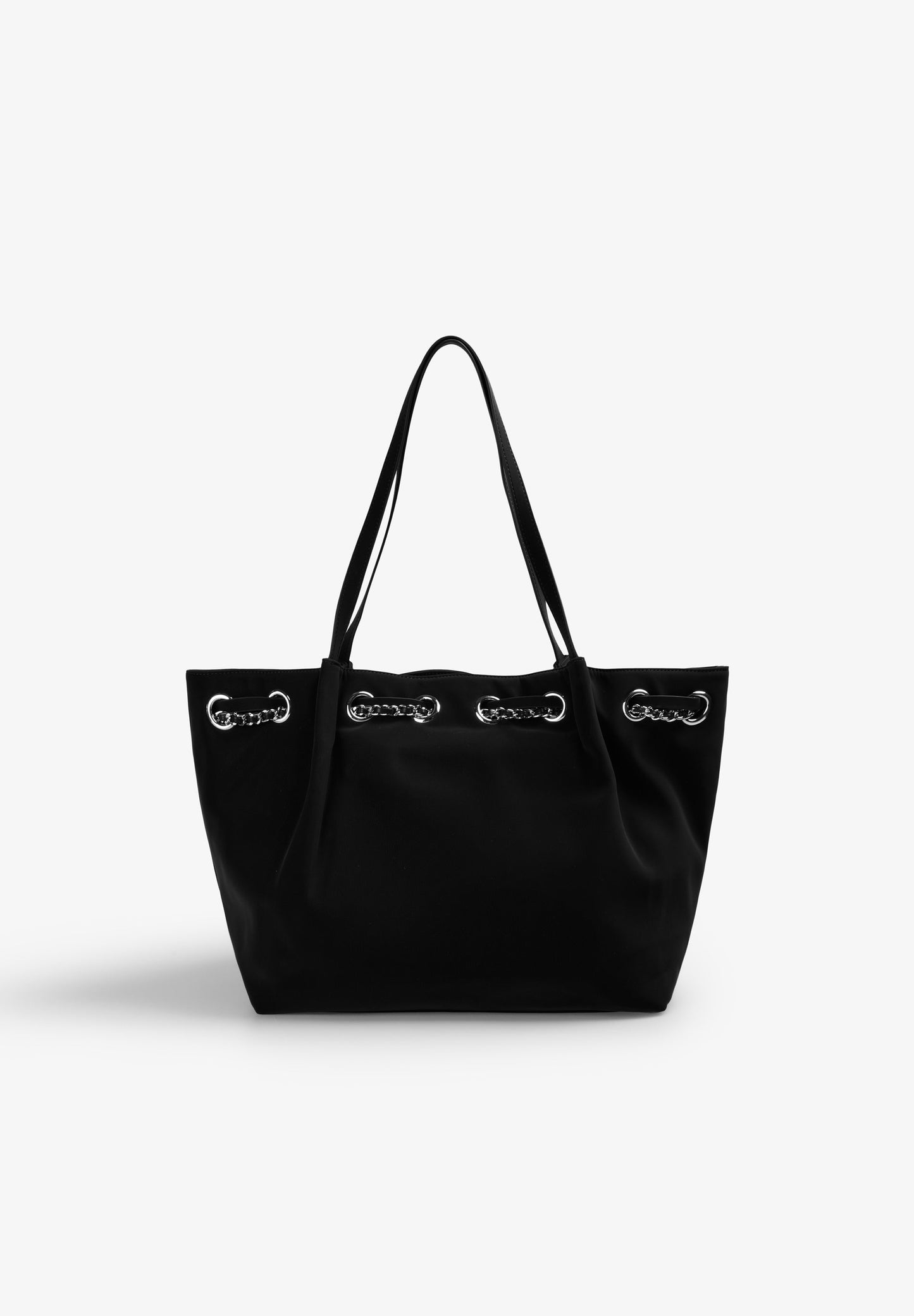EYELETS SHOPPER BAG WITH CHAIN