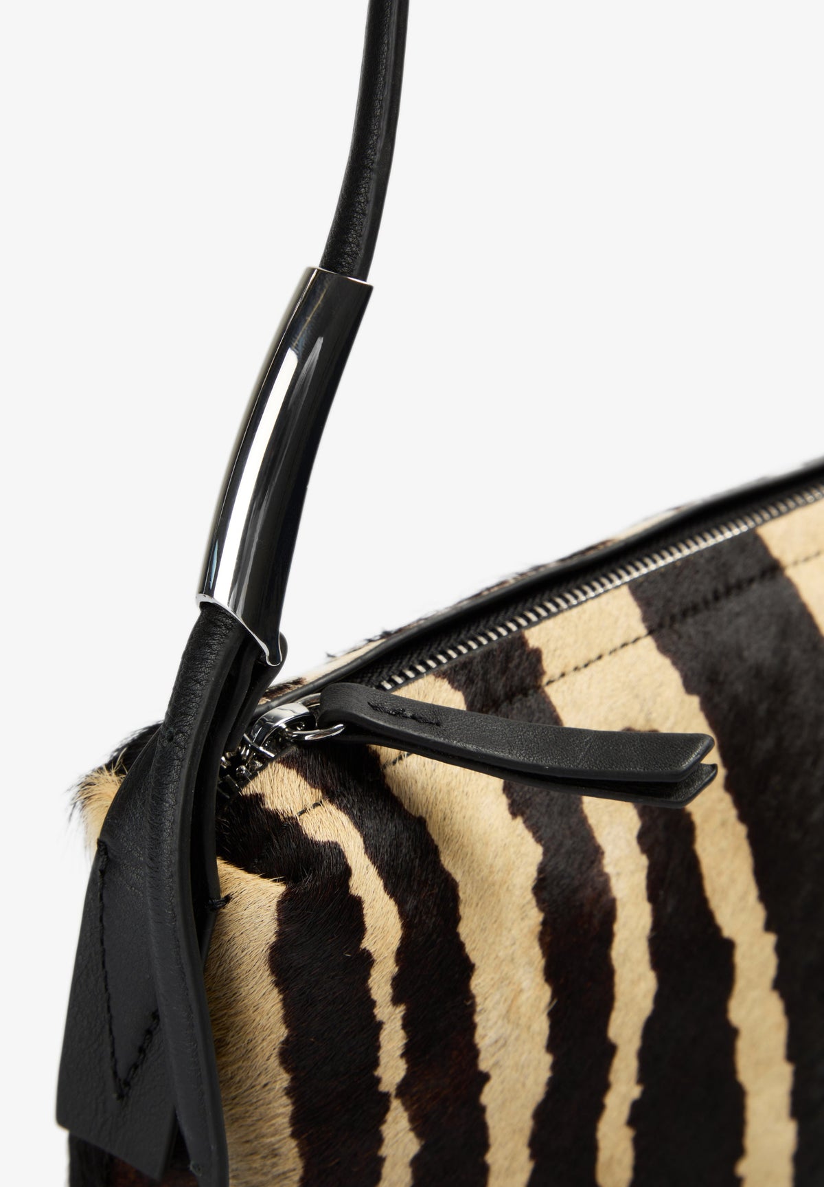 LEATHER SHOULDER BAG WITH ANIMAL PRINT