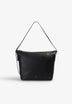 LEATHER SHOULDER BAG WITH HANDLE DETAILS
