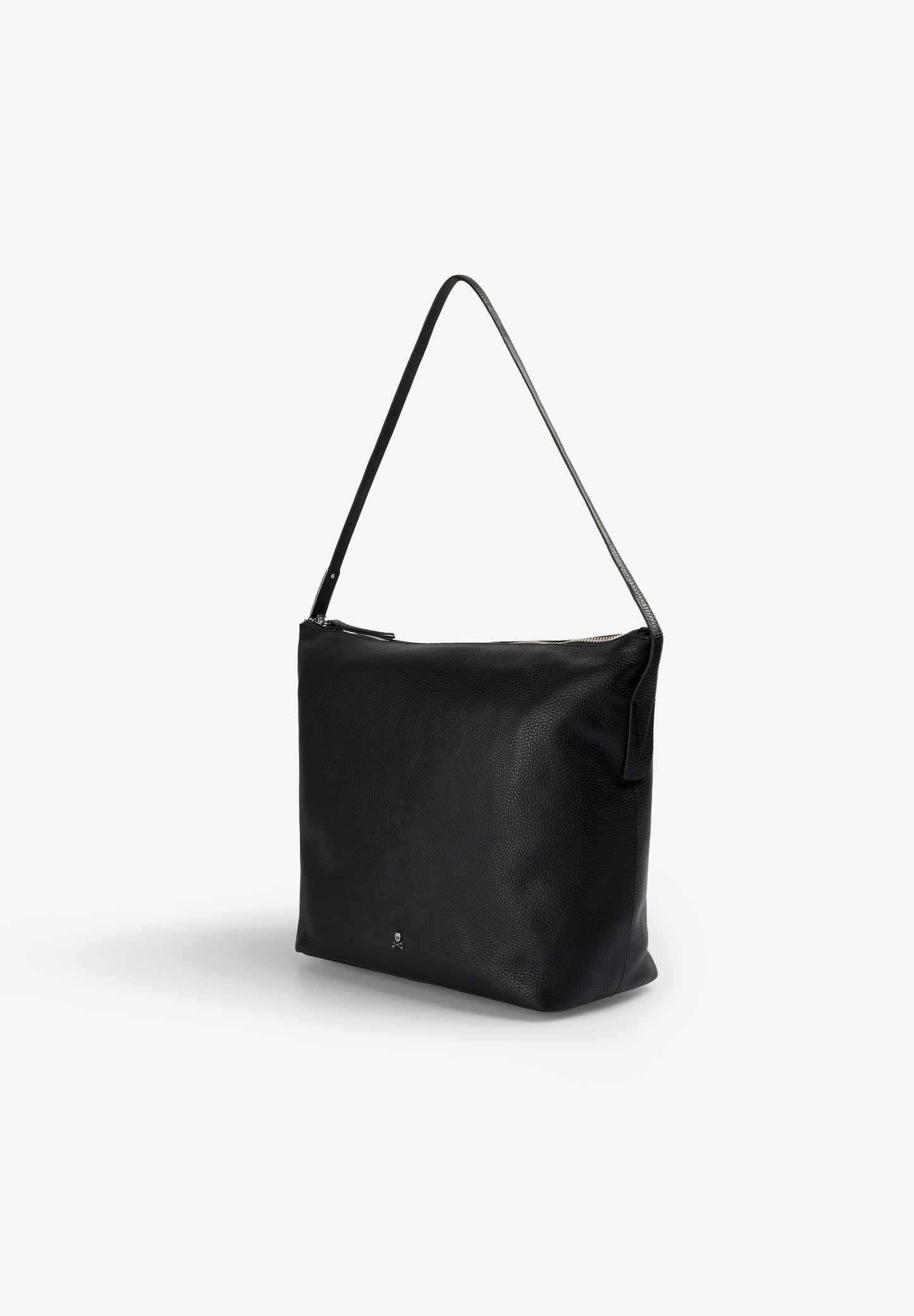 LEATHER SHOULDER BAG WITH HANDLE DETAILS