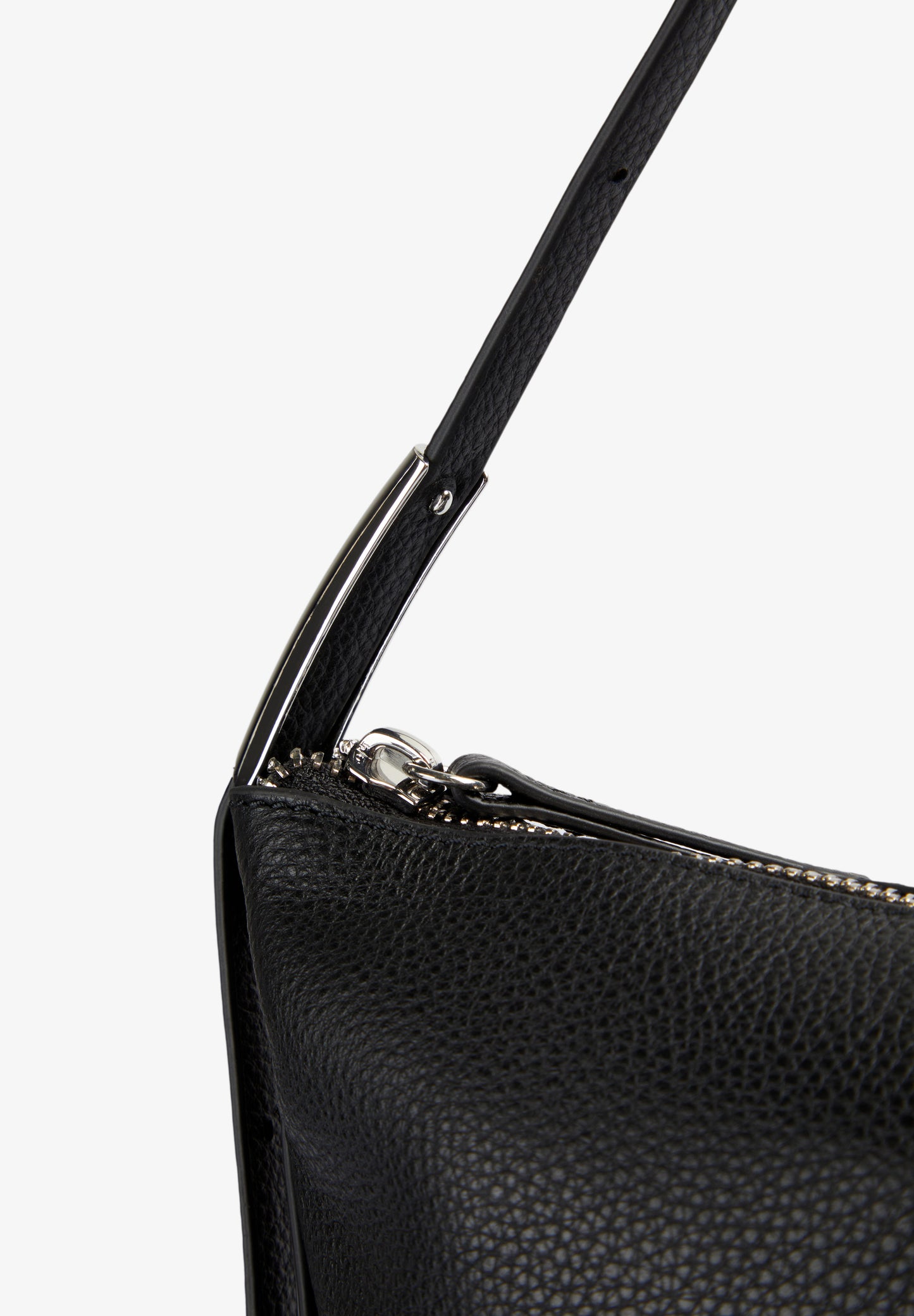 LEATHER SHOULDER BAG WITH HANDLE DETAILS