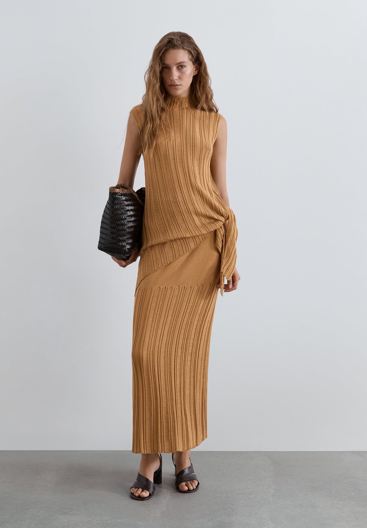LONG OPENWORK KNIT SKIRT