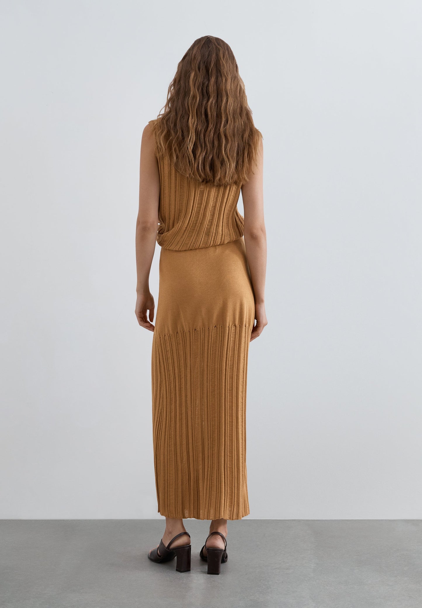 LONG OPENWORK KNIT SKIRT