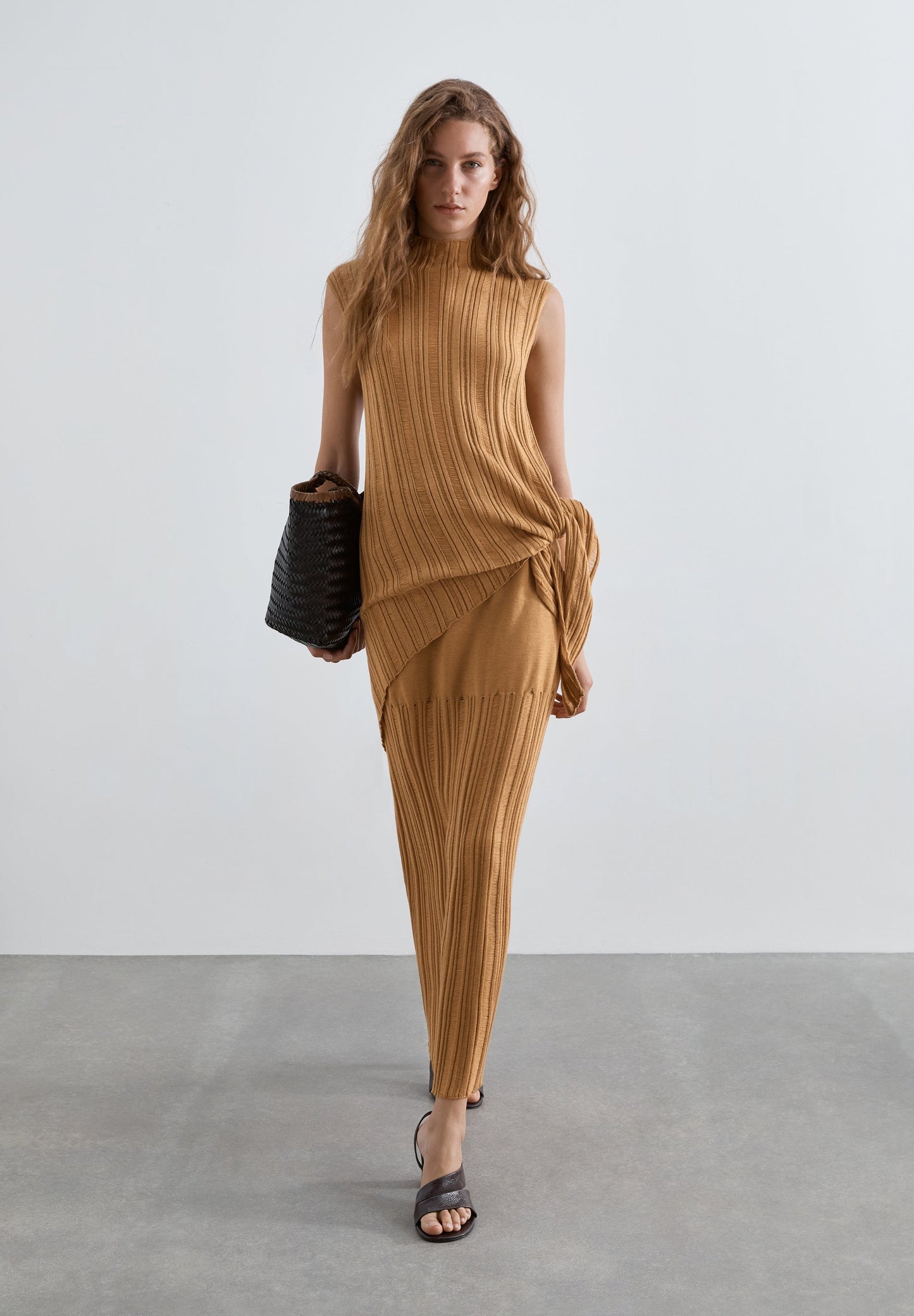OPENWORK KNIT ASYMMETRIC TOP